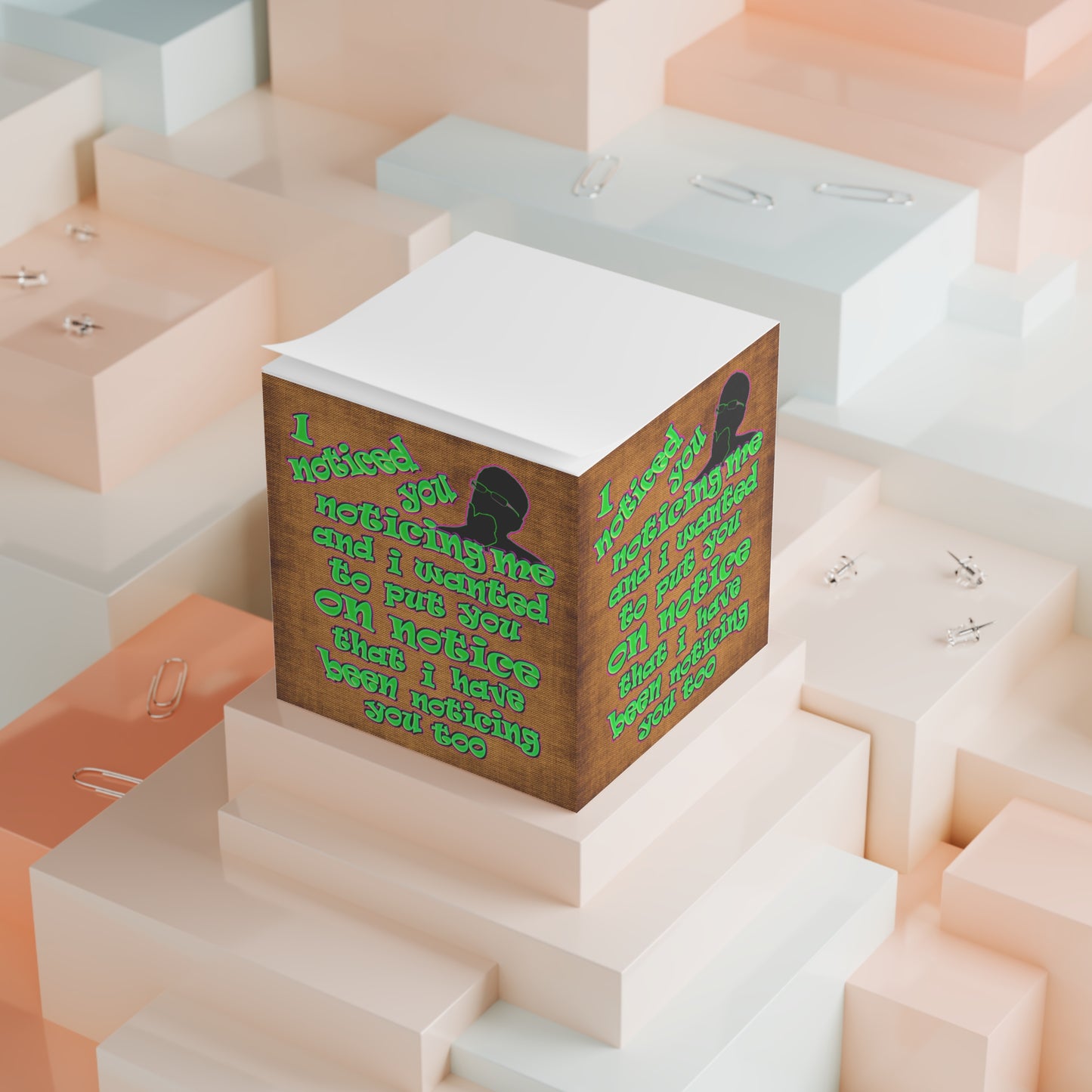 noticed you noticing - note cube (brown papyrus)