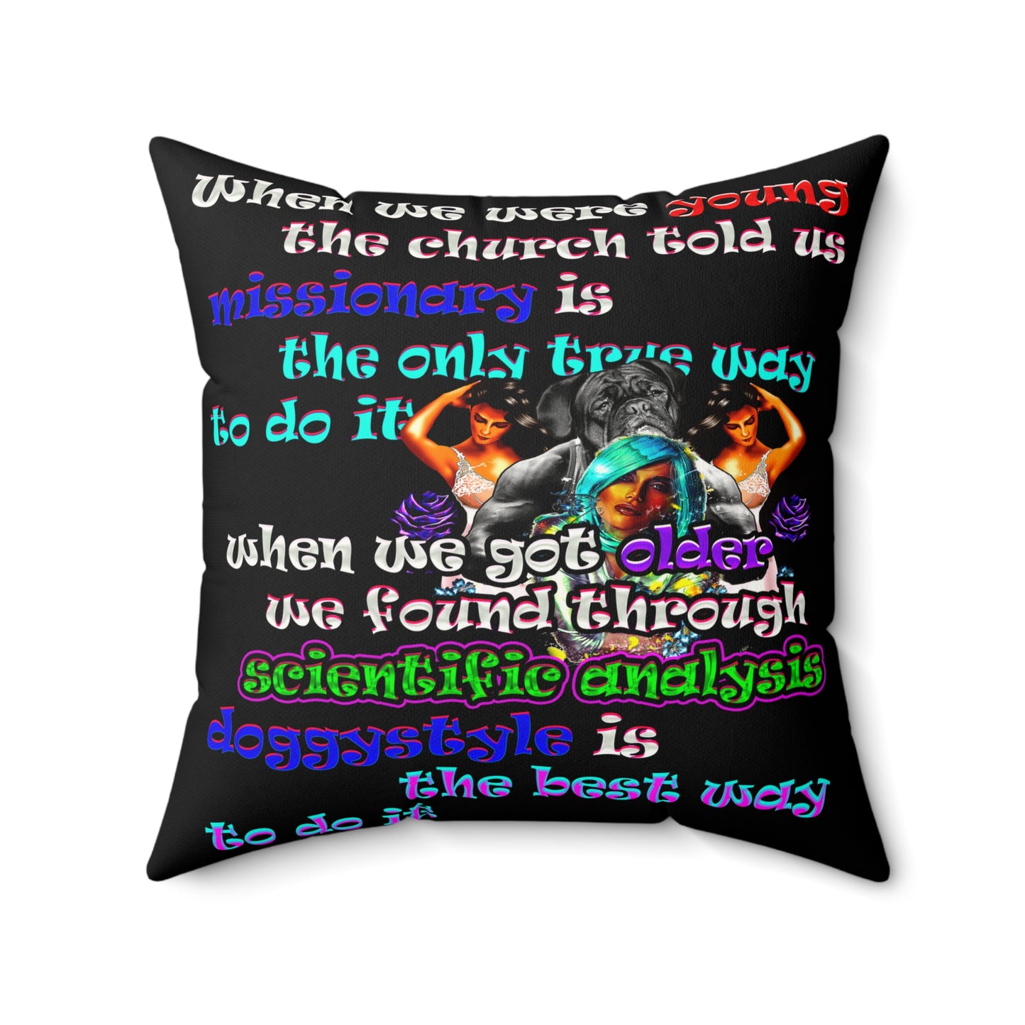 doggystyle - Faux Suede Square Pillow - (black)