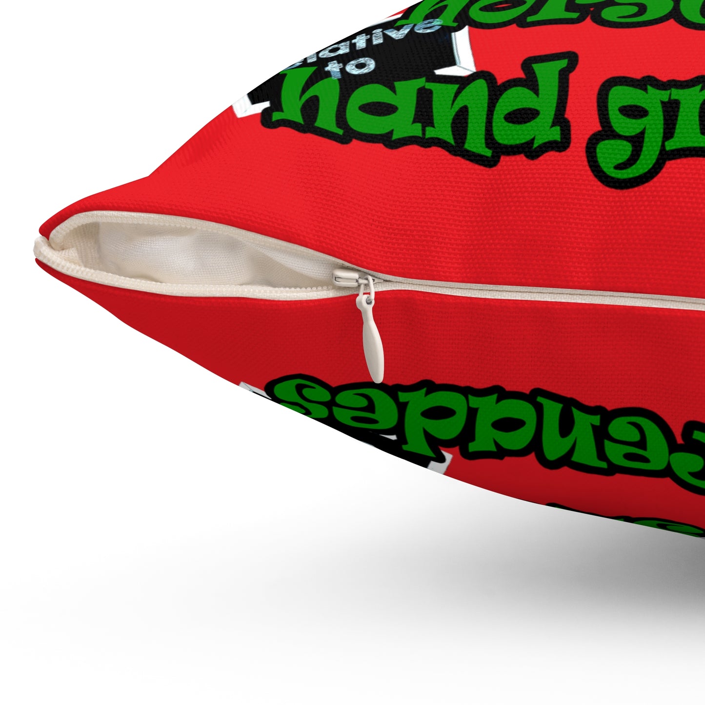 my luck - Spun Polyester Square Pillow - (red)