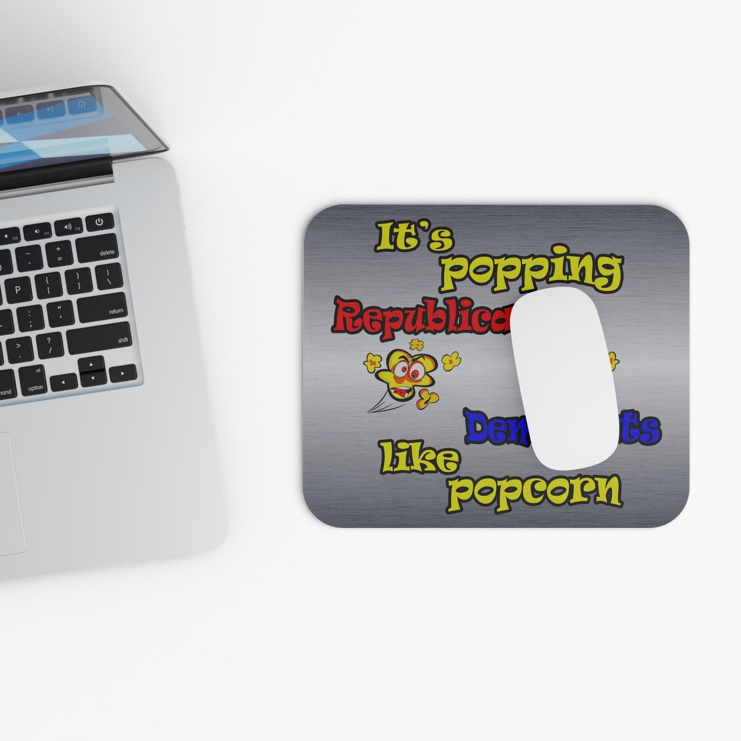 popping like popcorn - Mouse Pad (Rectangle) (brushed nickel)
