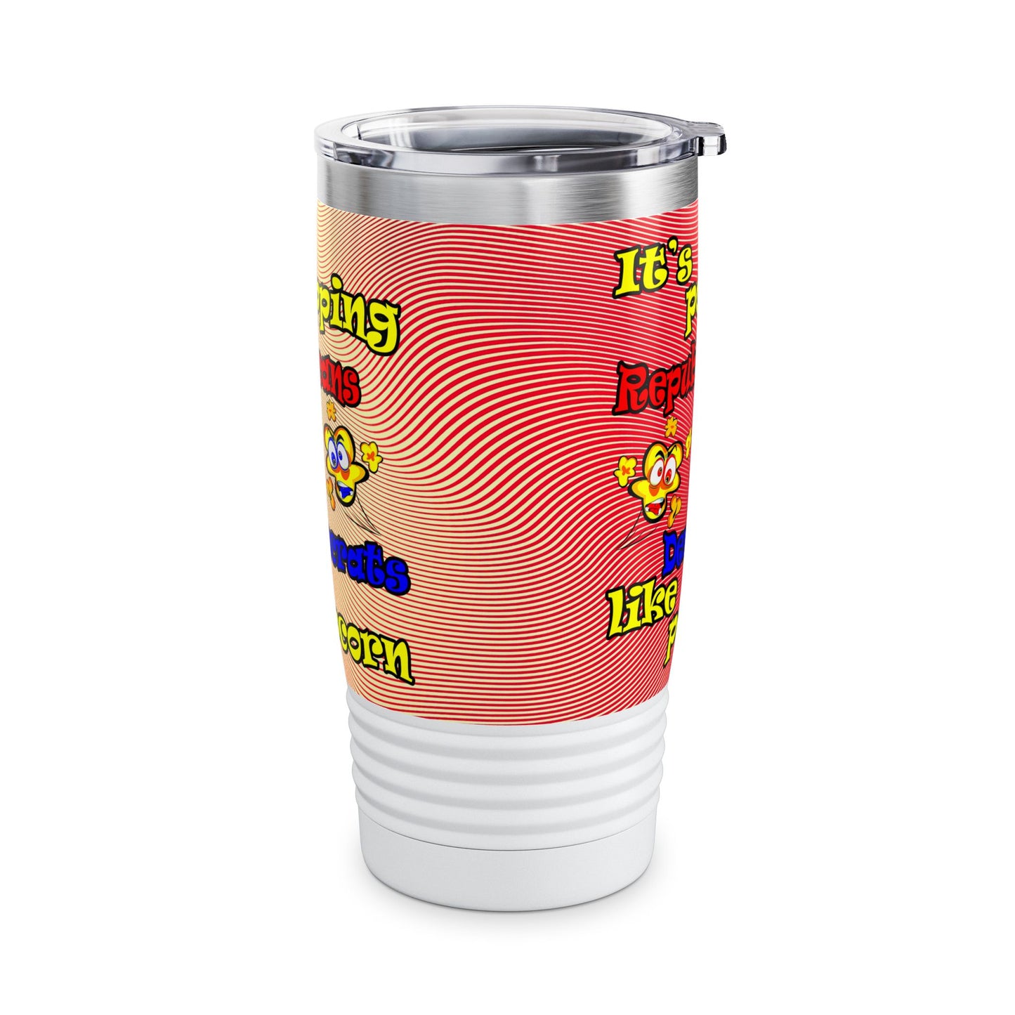 popping like popcorn - Ringneck Tumbler, 20oz (yellow-orange wave)