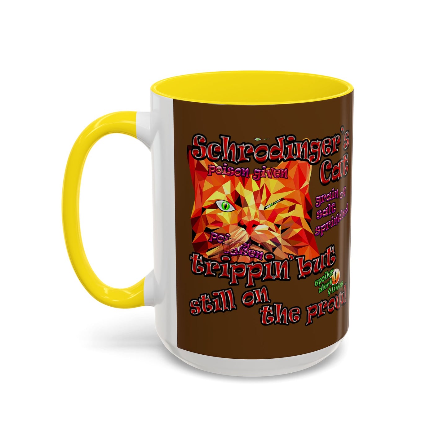 schrodinger's cat - Accent Mug (brown)