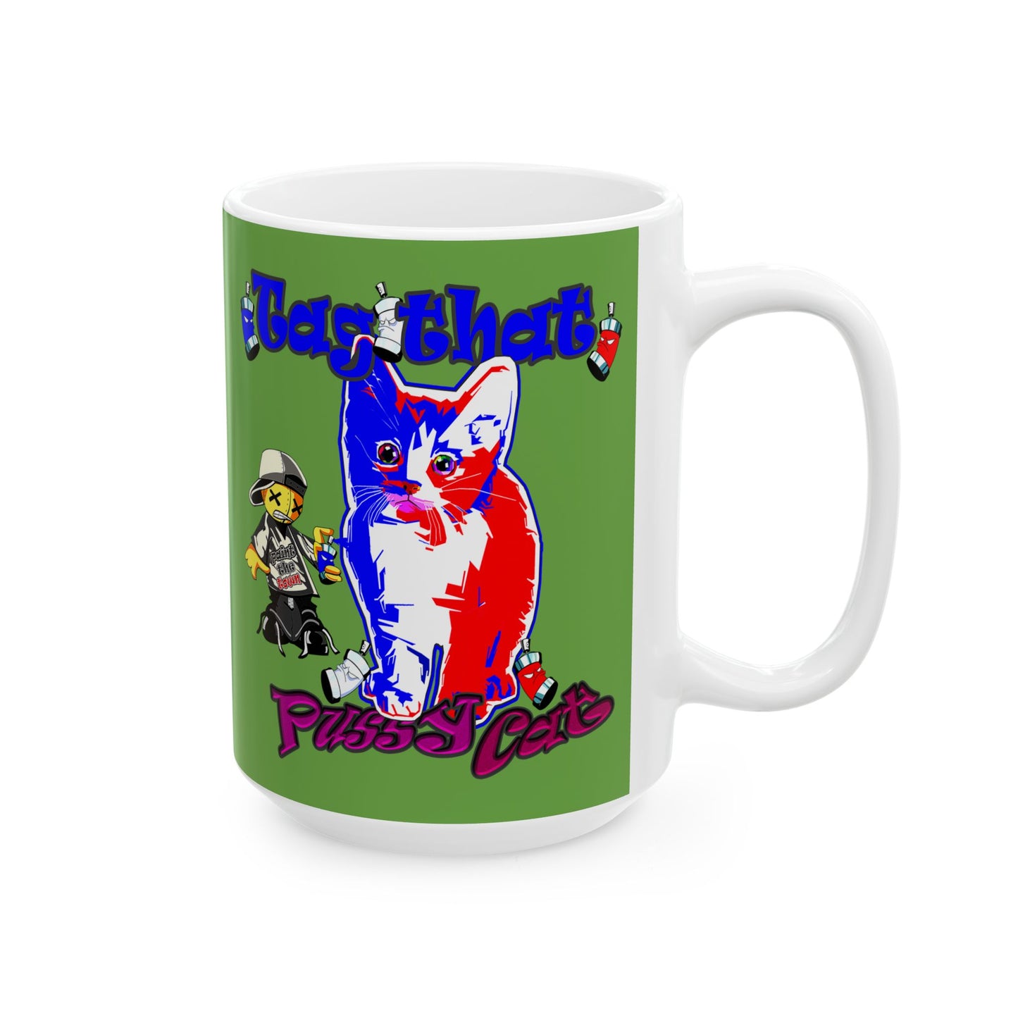 tag that - White Mug (green)