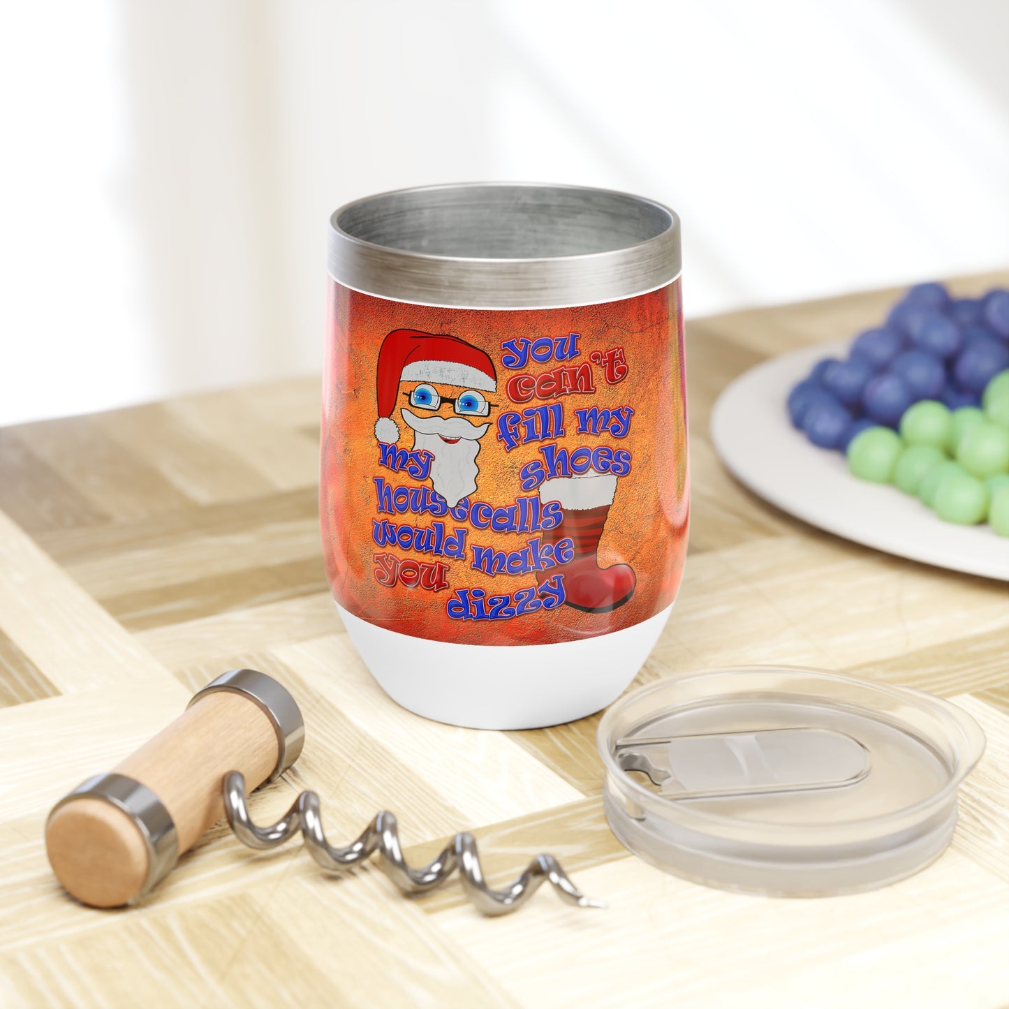 santa's shoes - Chill Wine Tumbler (burnt orange)