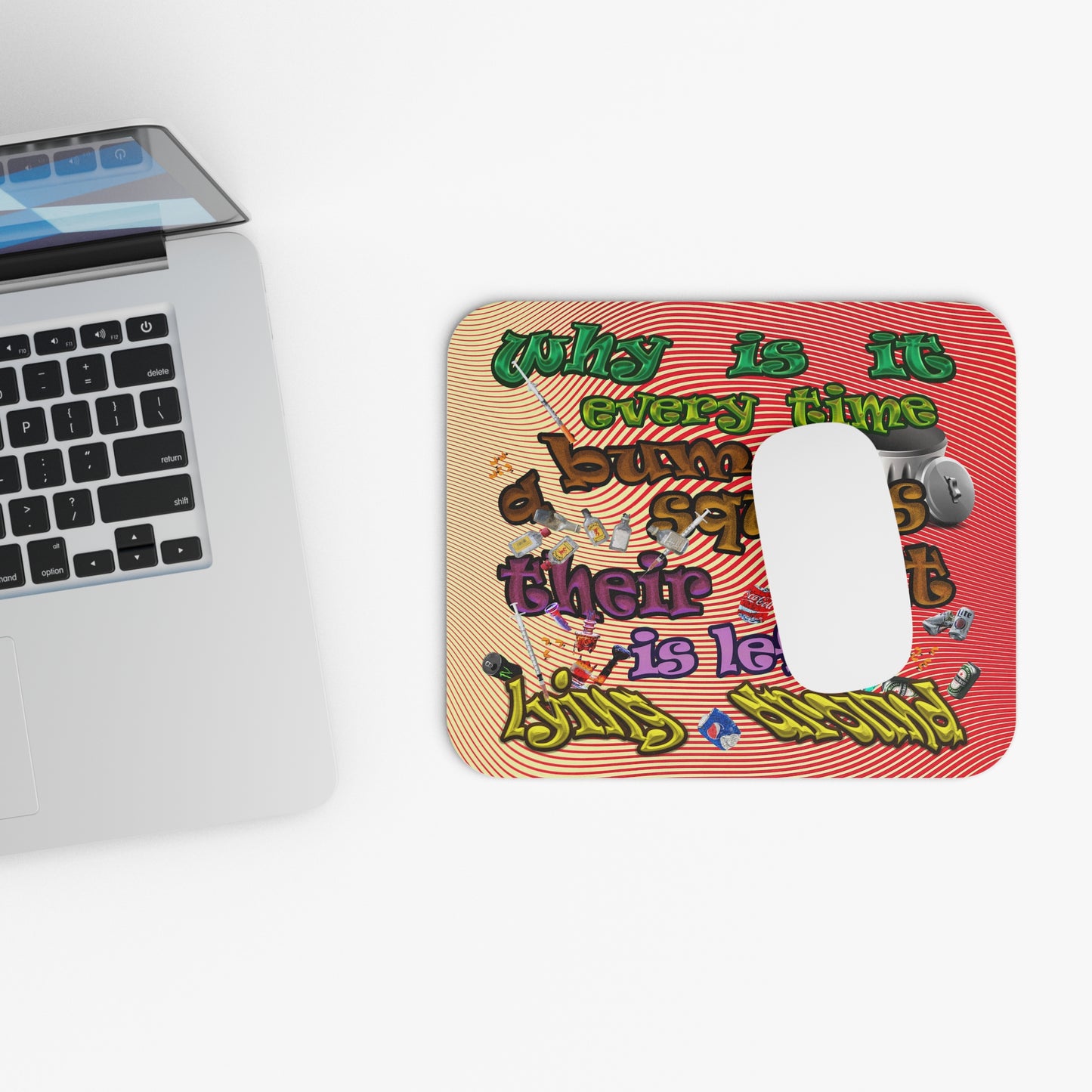 the bum's shit - Mouse Pad (Rectangle) (yellow-orange wave)