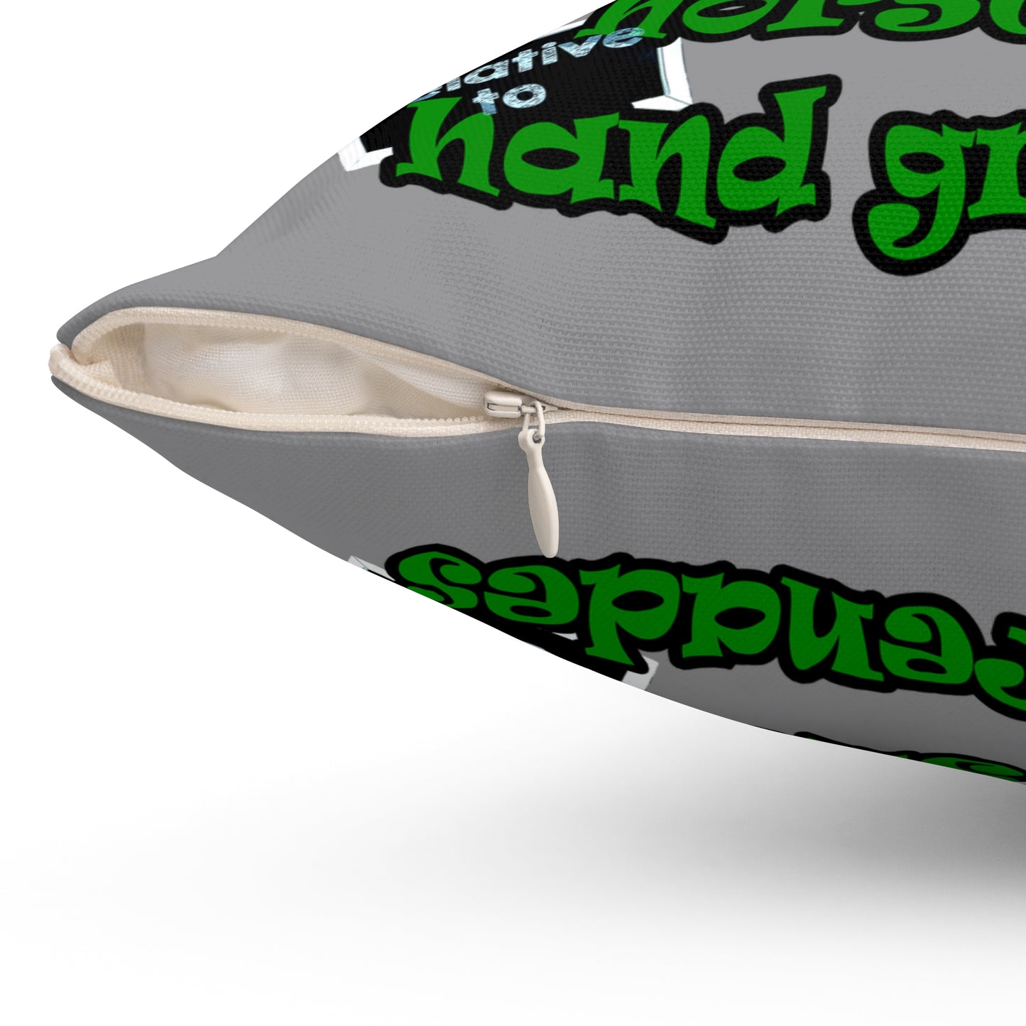 my luck - Spun Polyester Square Pillow - (grey)
