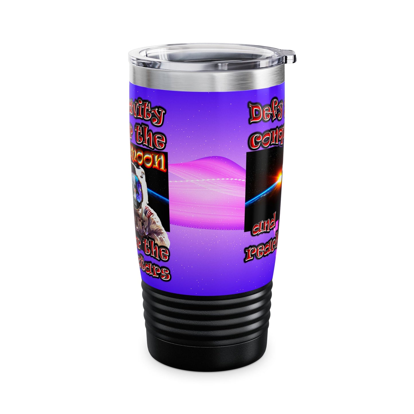 defy conquer reach - Ringneck Tumbler, 20oz (purple-pink wave)