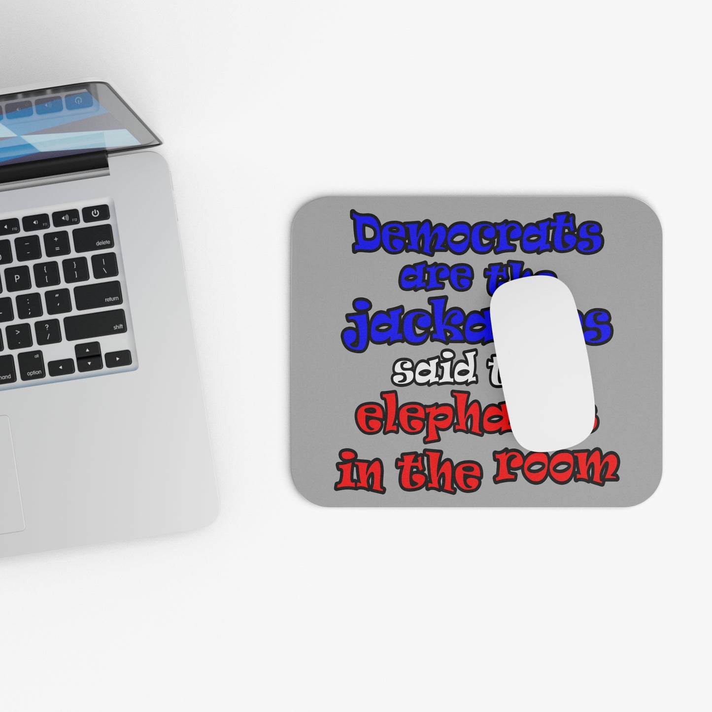 donkeys and elephants - Mouse Pad (Rectangle) (light grey)