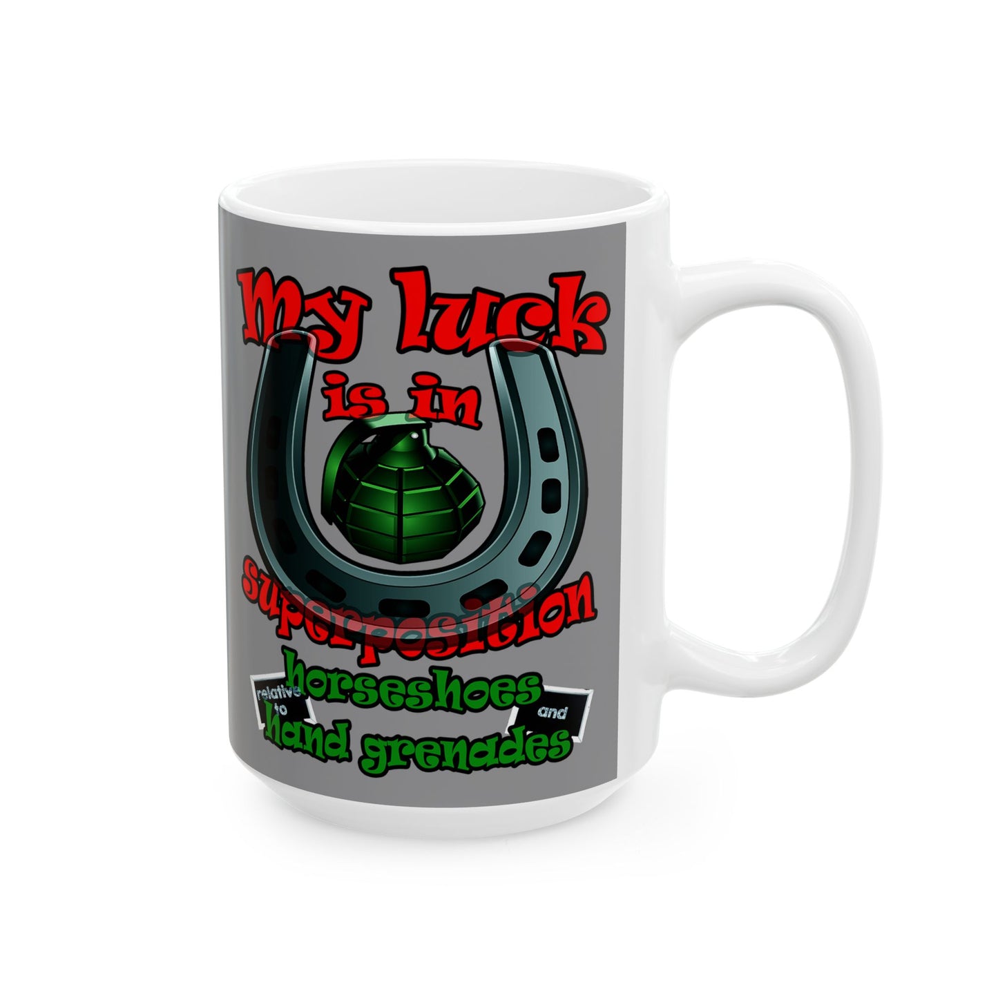 my luck - White Mug (grey)