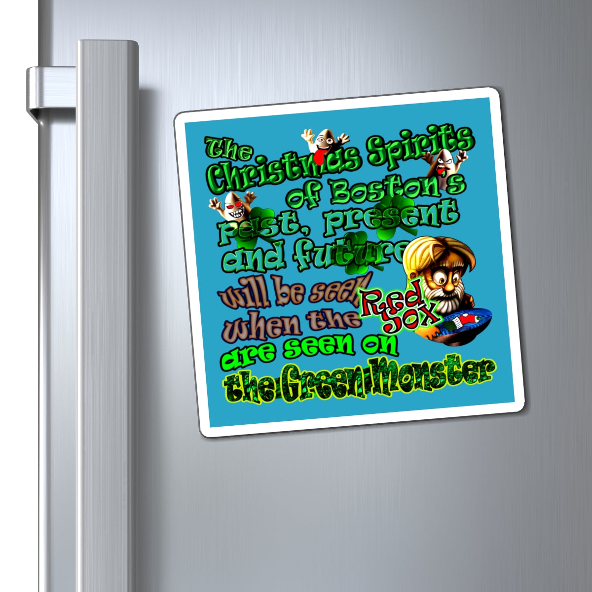 christmas spirits of boston - Magnets - (turquoise)