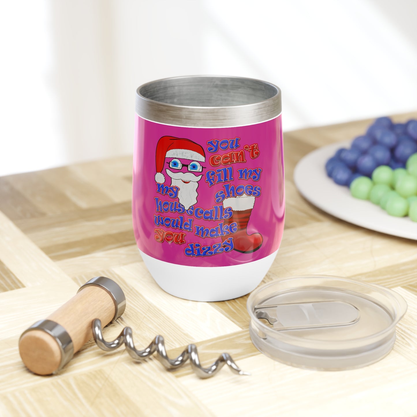 santa's shoes - Chill Wine Tumbler (pink)