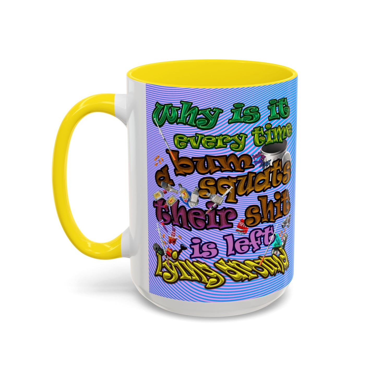 the bum's shit - Accent Mug (light blue-purple wave)