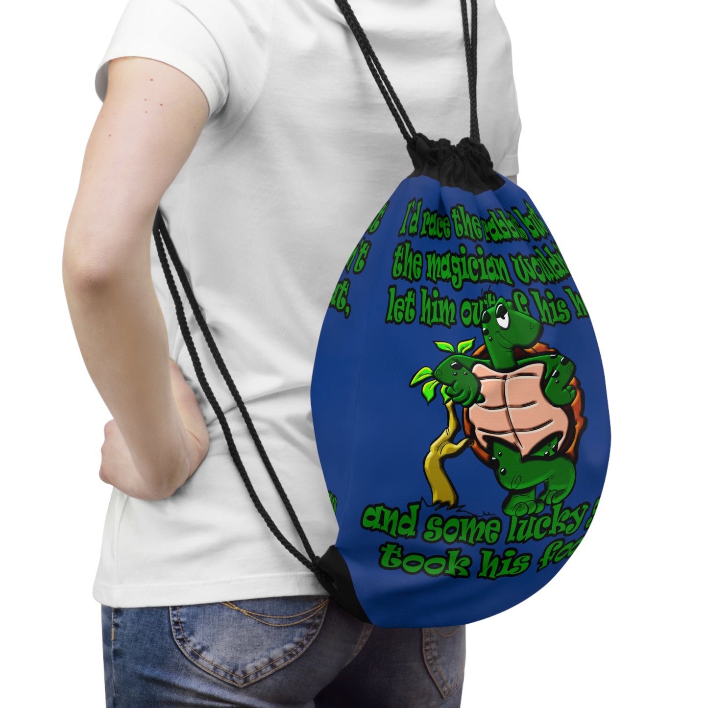 turtle race - Drawstring Bag (dark blue)