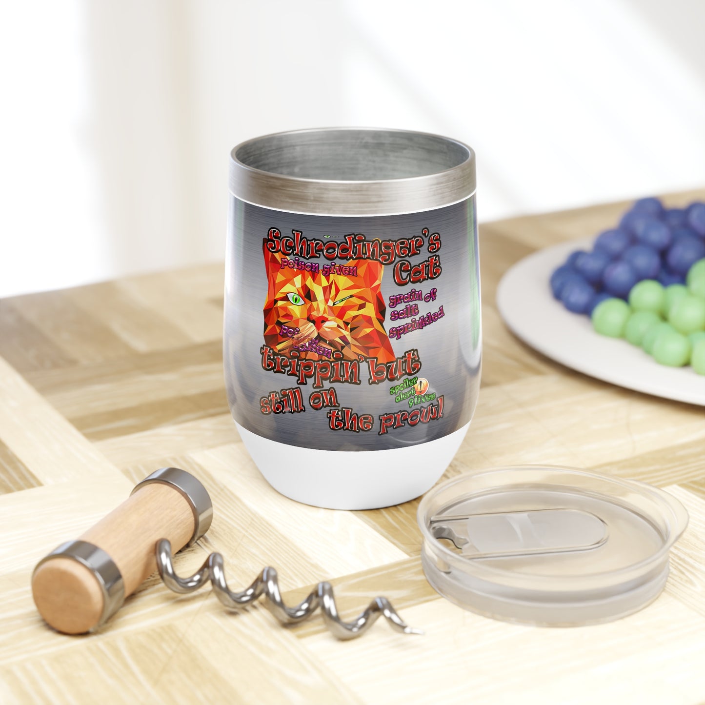 schrodinger's cat - Chill Wine Tumbler (brushed nickel)