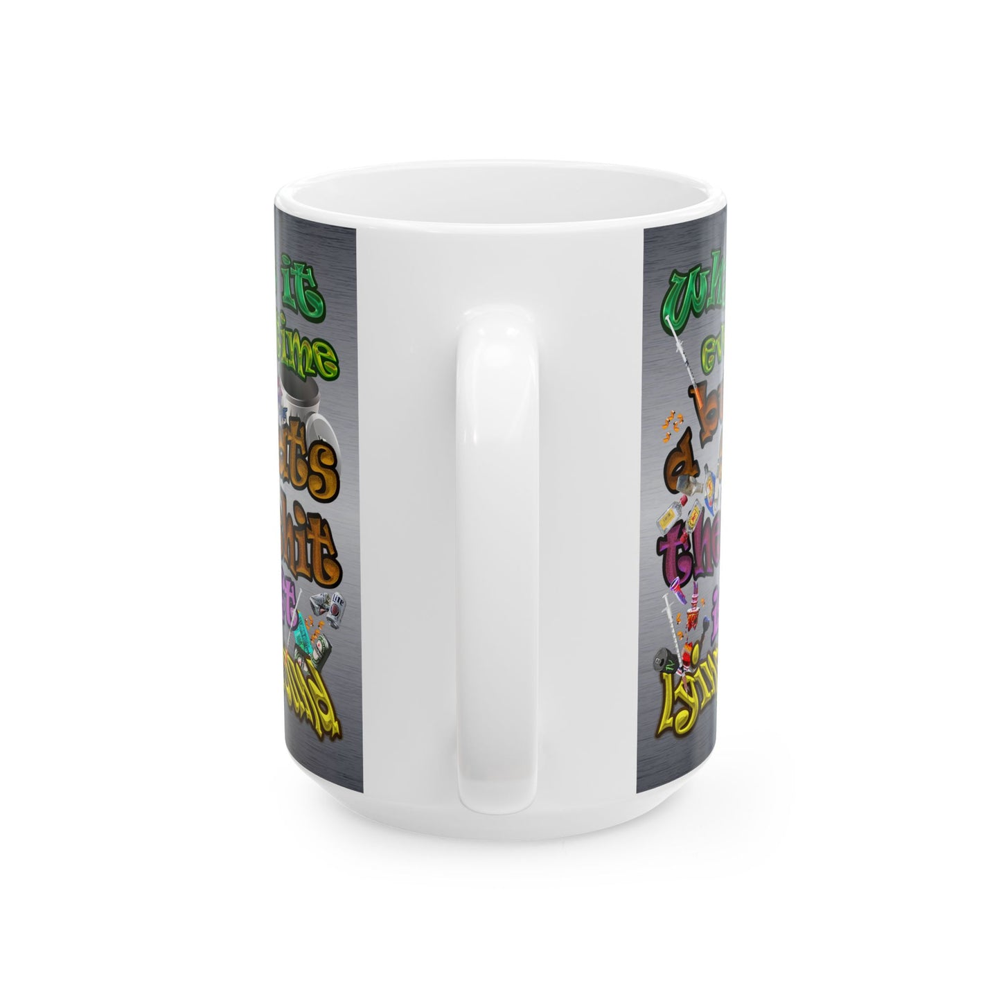 the bum's shit - White Mug (brushed nickel)