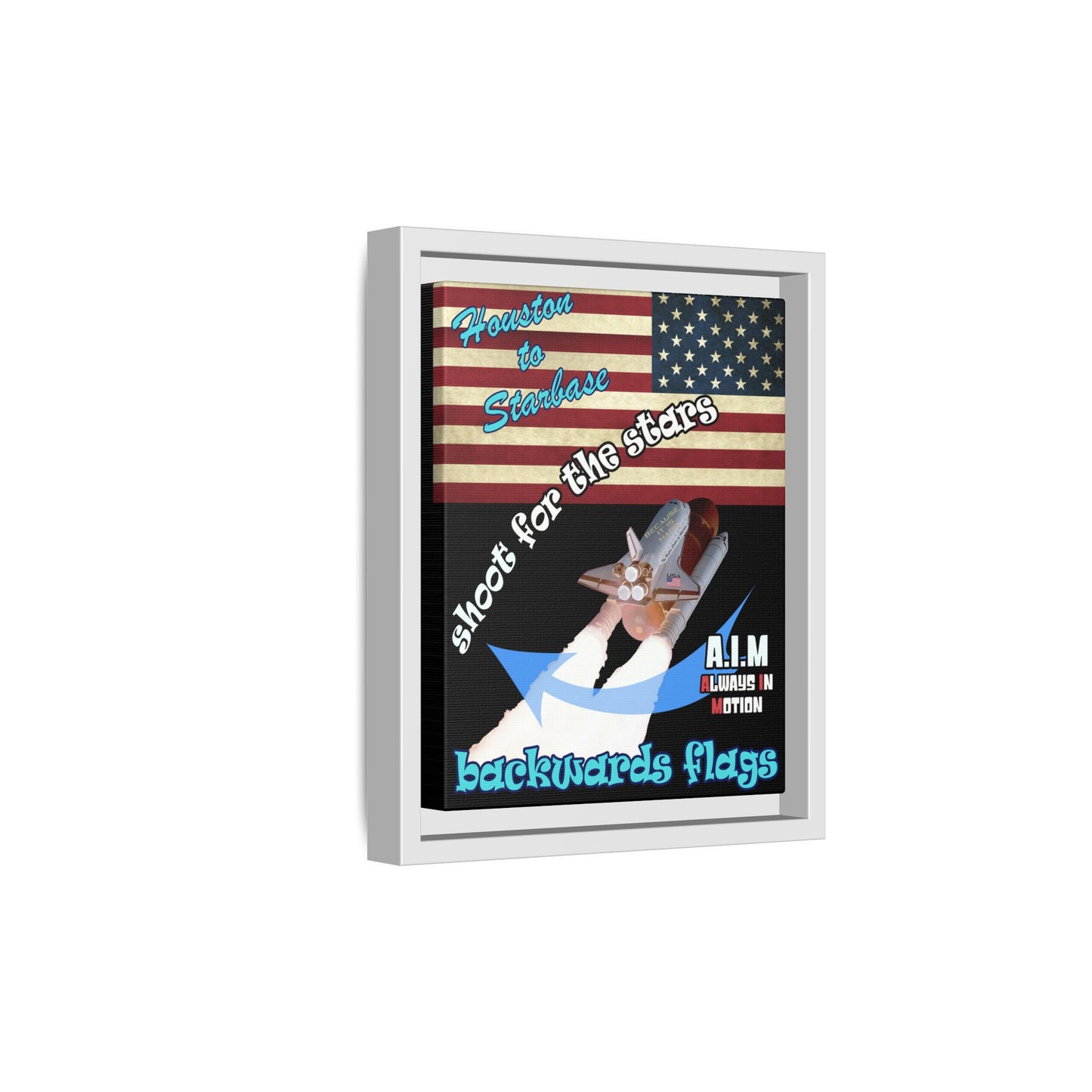shoot for the stars - framed canvas art (black)
