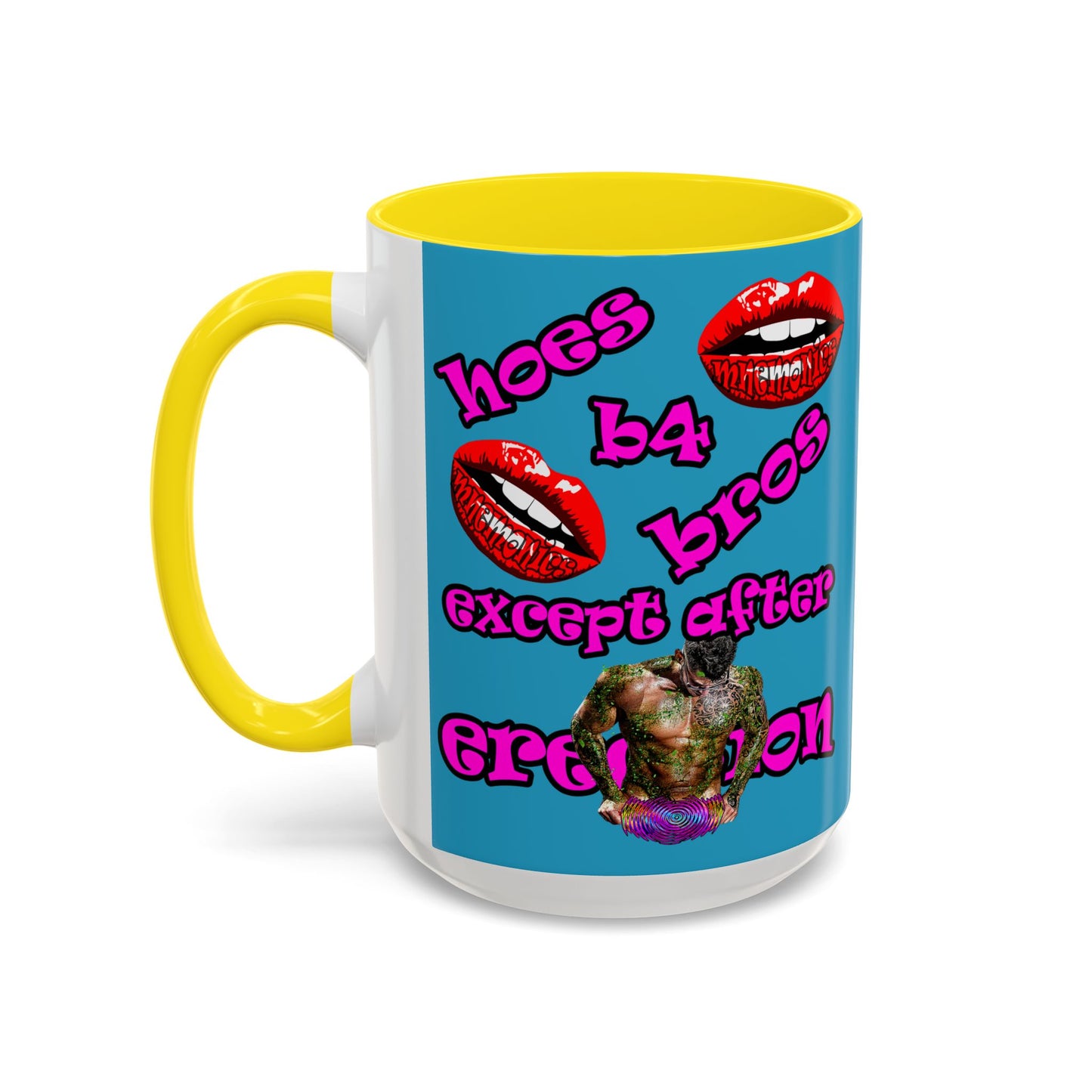 hoes b4 bros - Accent Mug (turquoise)