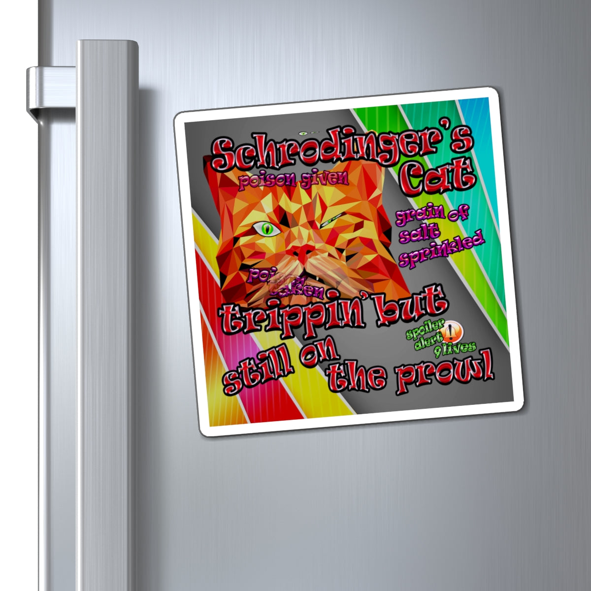schrodinger's cat - Magnets - (rainbow split)