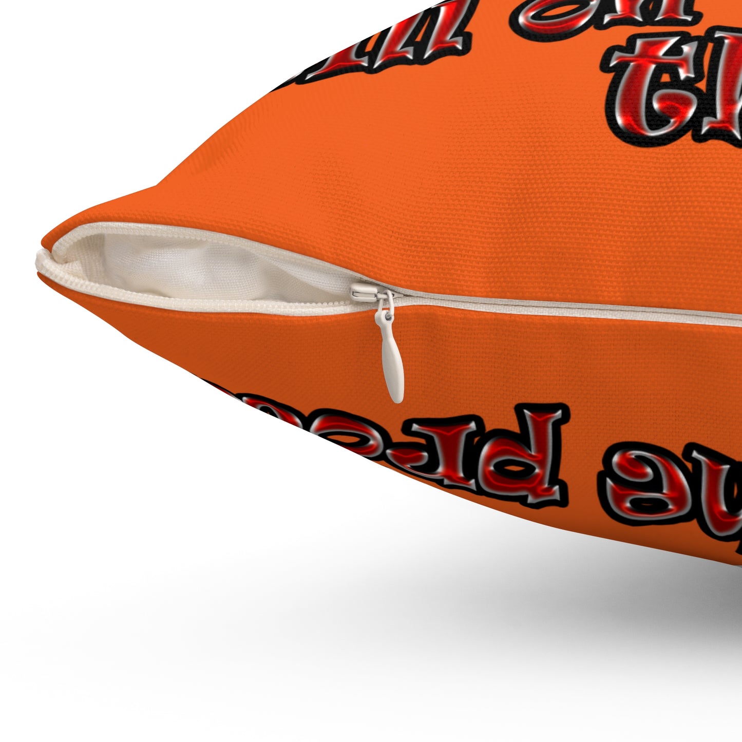 schrodinger's cat - Spun Polyester Square Pillow - (orange)