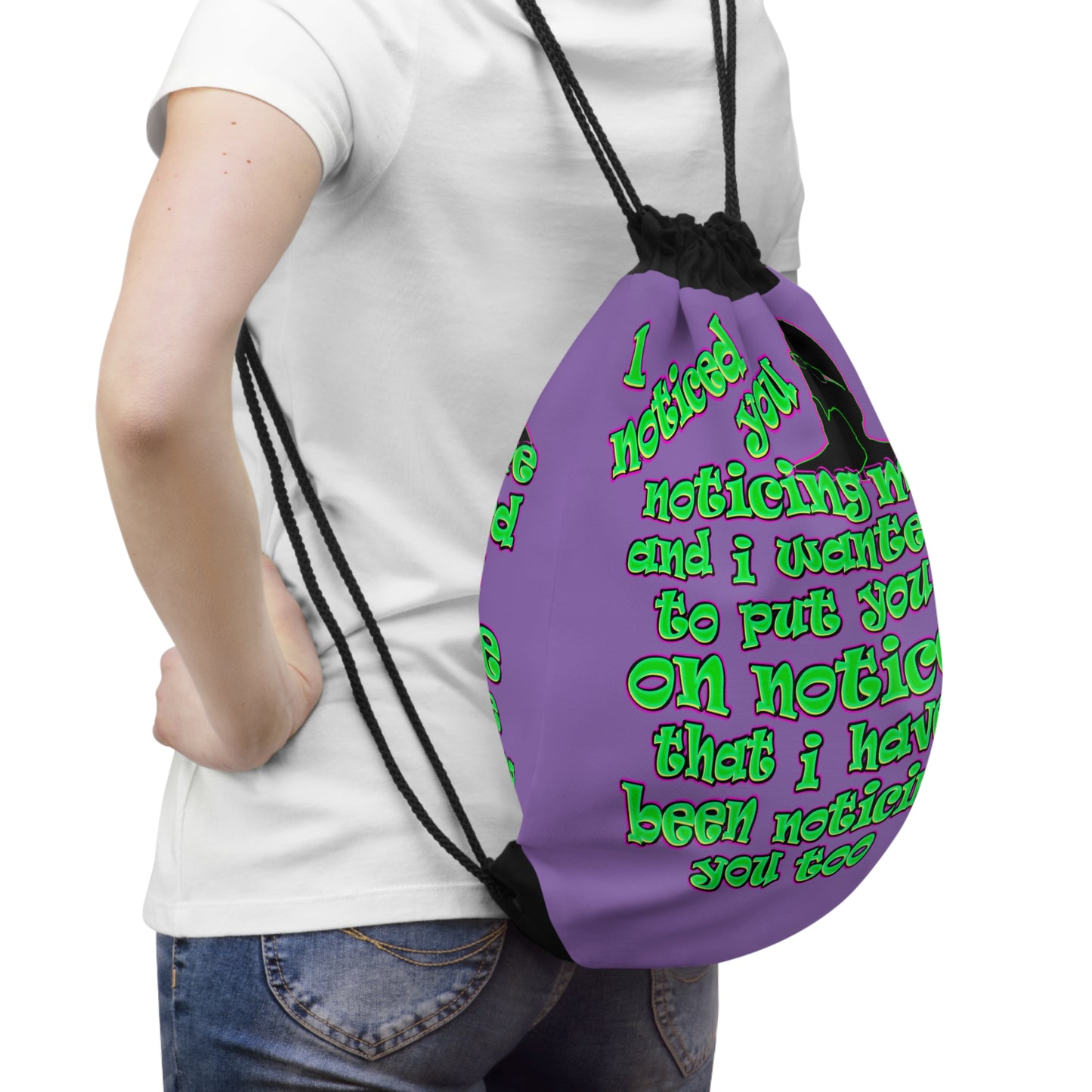 noticed you noticing - Drawstring Bag (light purple)