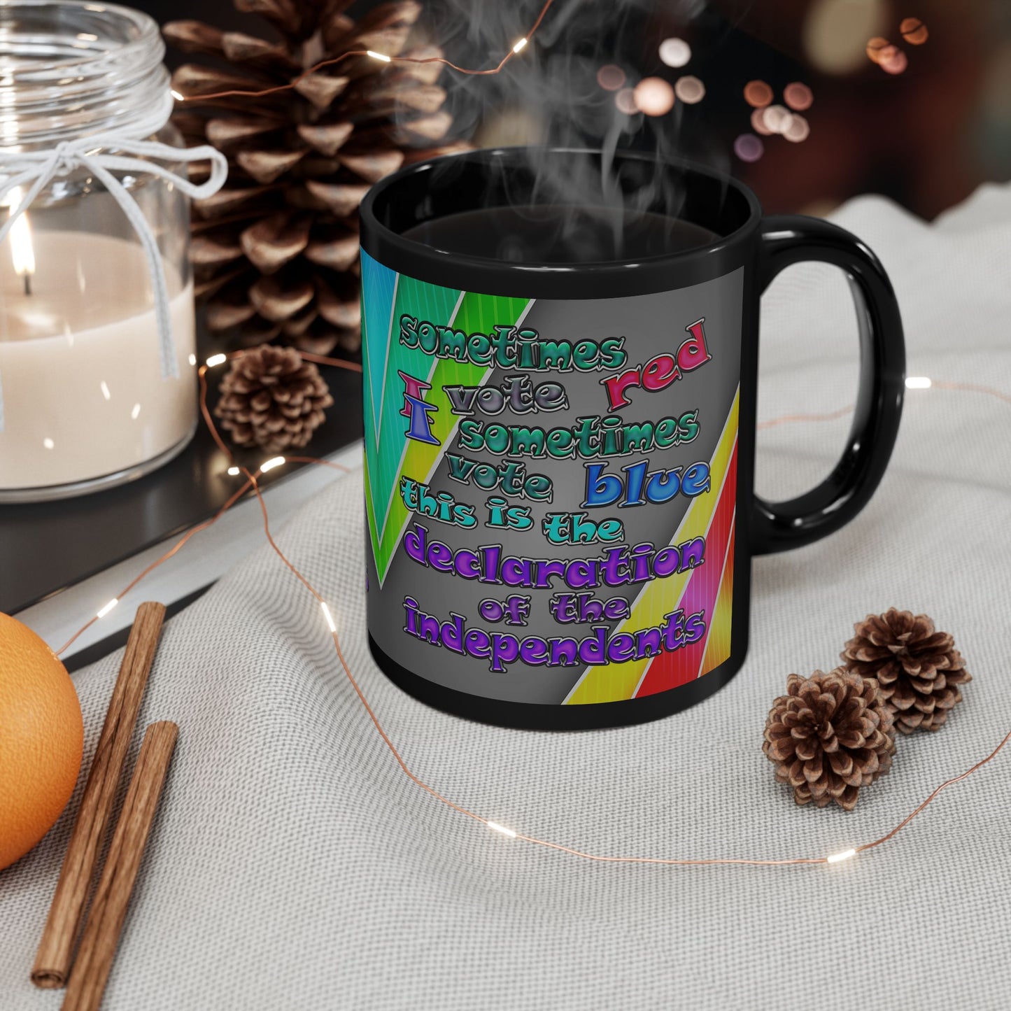 declaration of the independents - Black Mug (rainbow split)