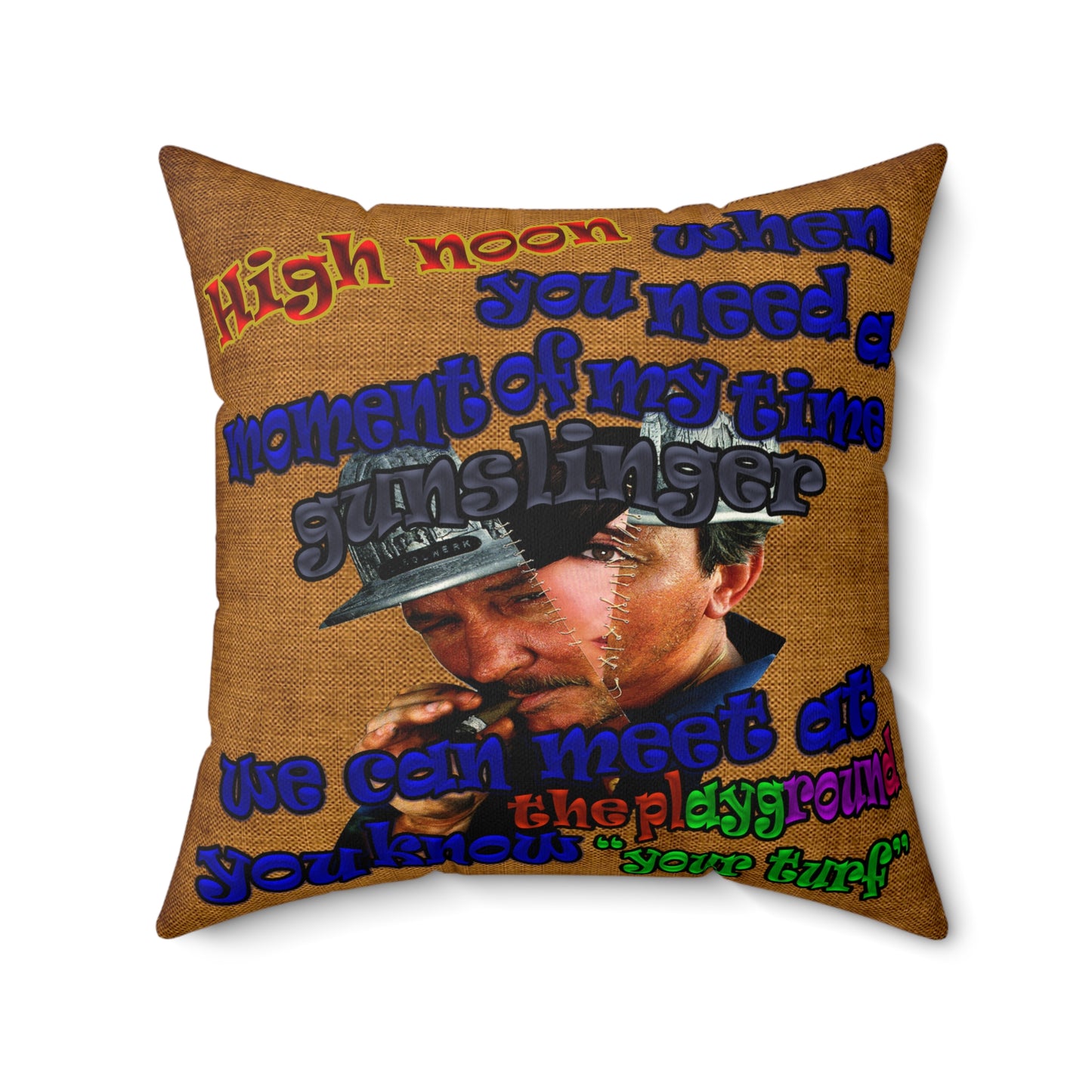 high noon - Faux Suede Square Pillow - (dichromatic brown papyrus)