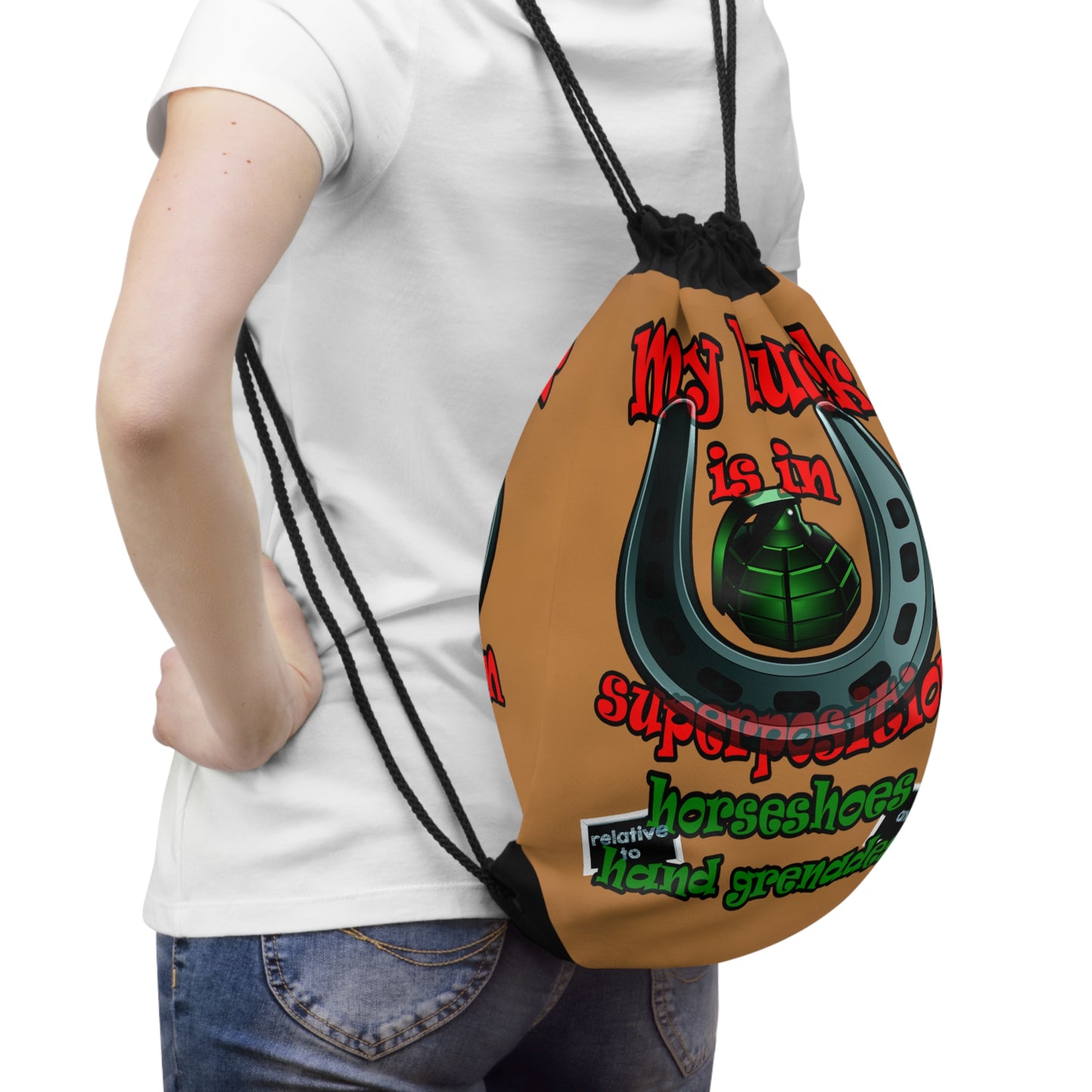 my luck - Drawstring Bag (light brown)