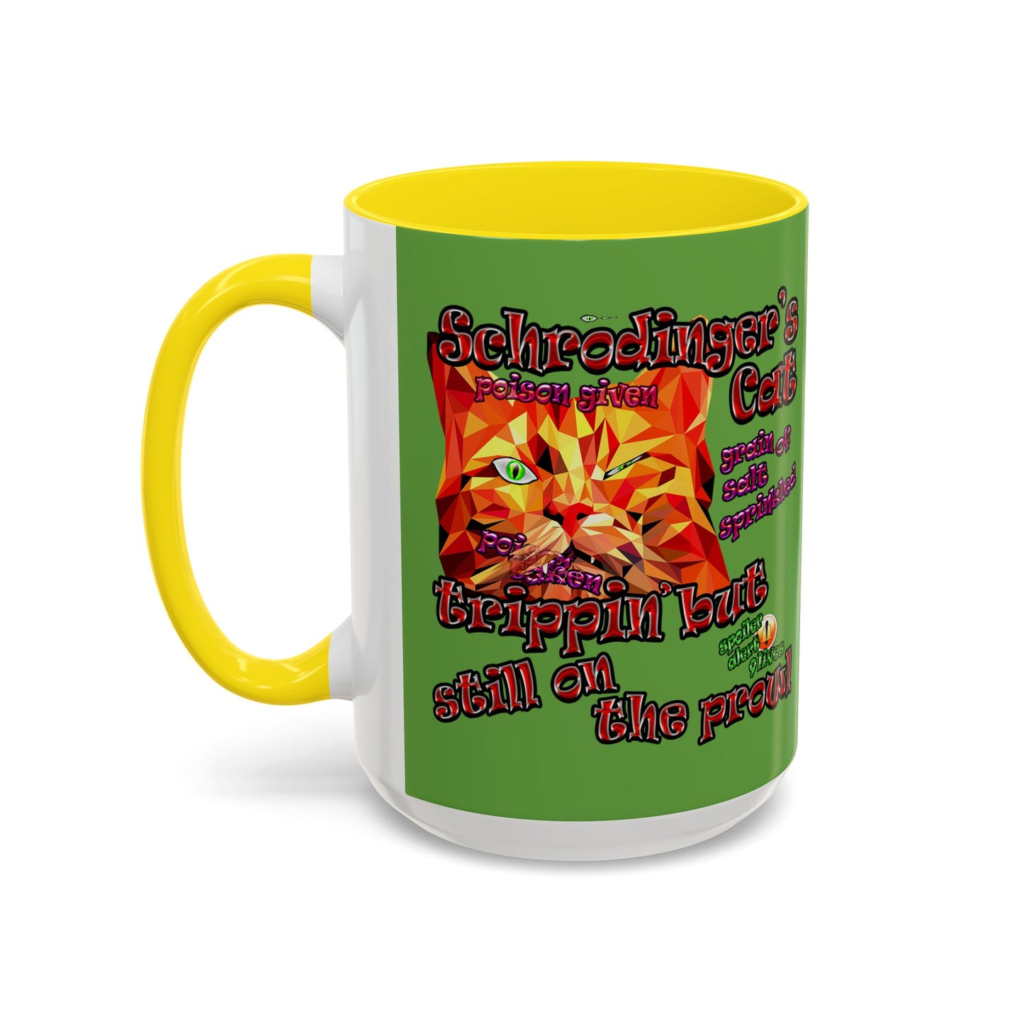 schrodinger's cat - Accent Mug (green)