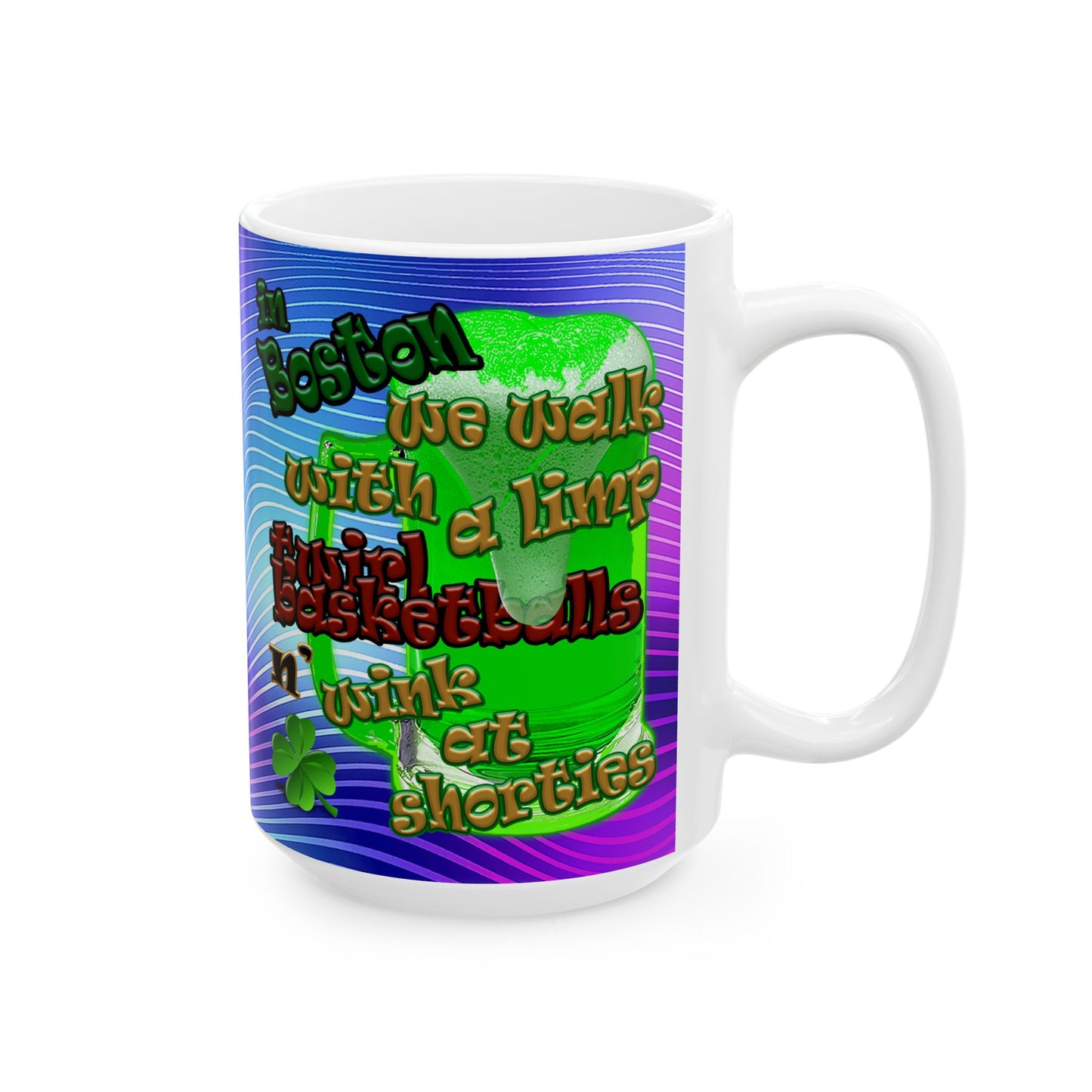 celtics logo - White Mug (purple wave)