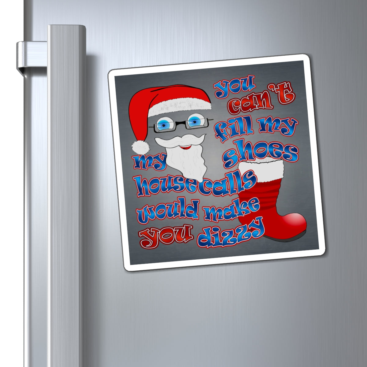 santa's shoes - Magnets - (grey-light grey)