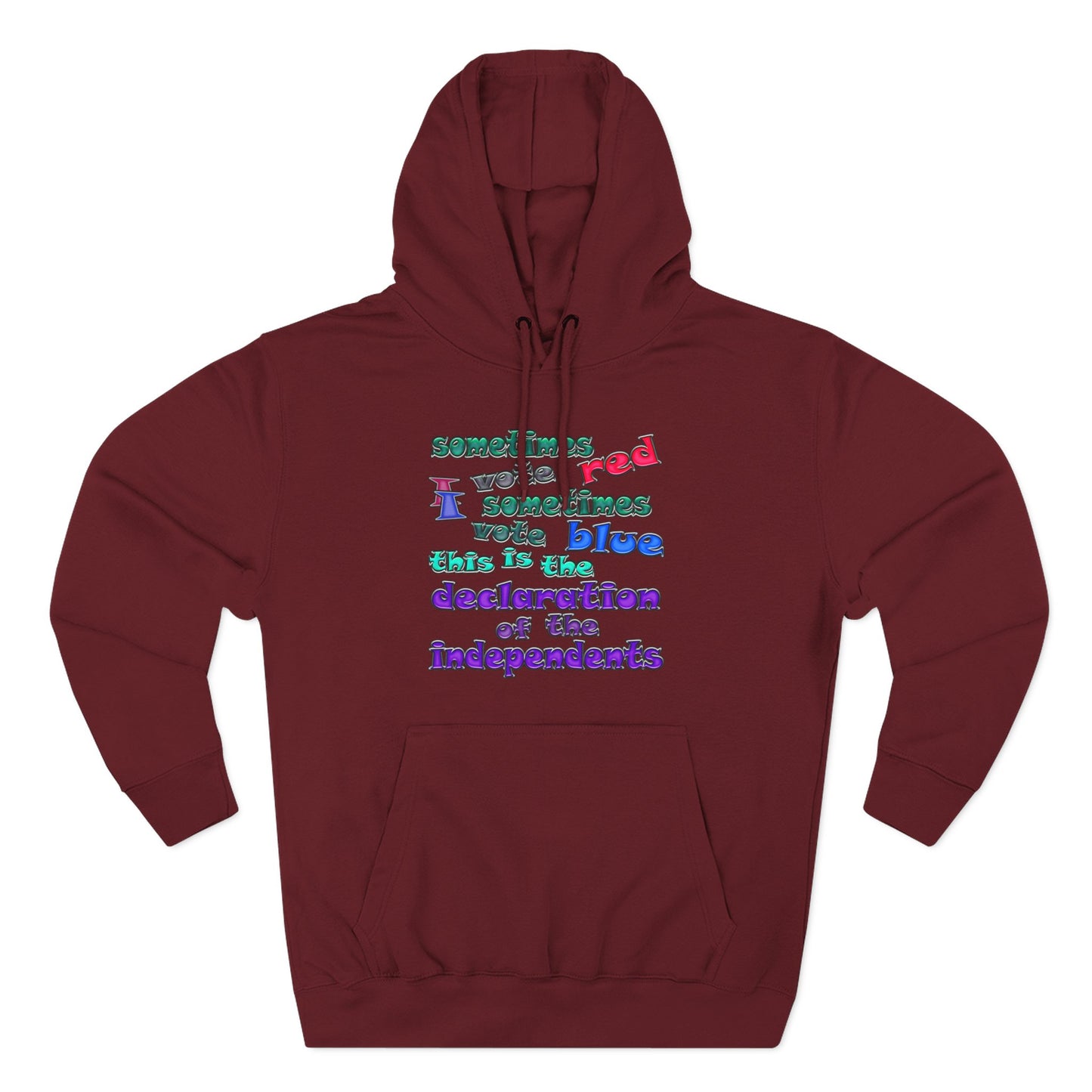 declaration of the independents - Three-Panel Fleece Hoodie