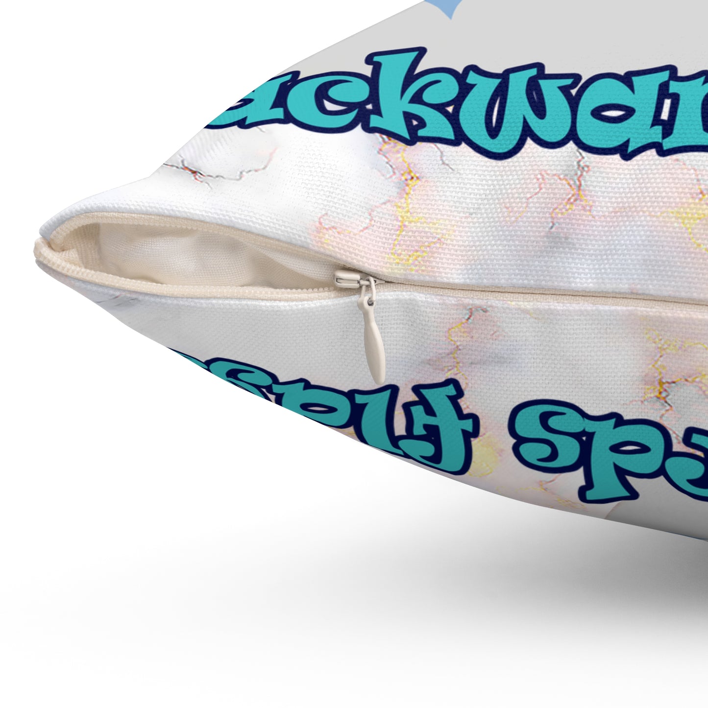 shoot for the stars - Spun Polyester Square Pillow - (white marble)