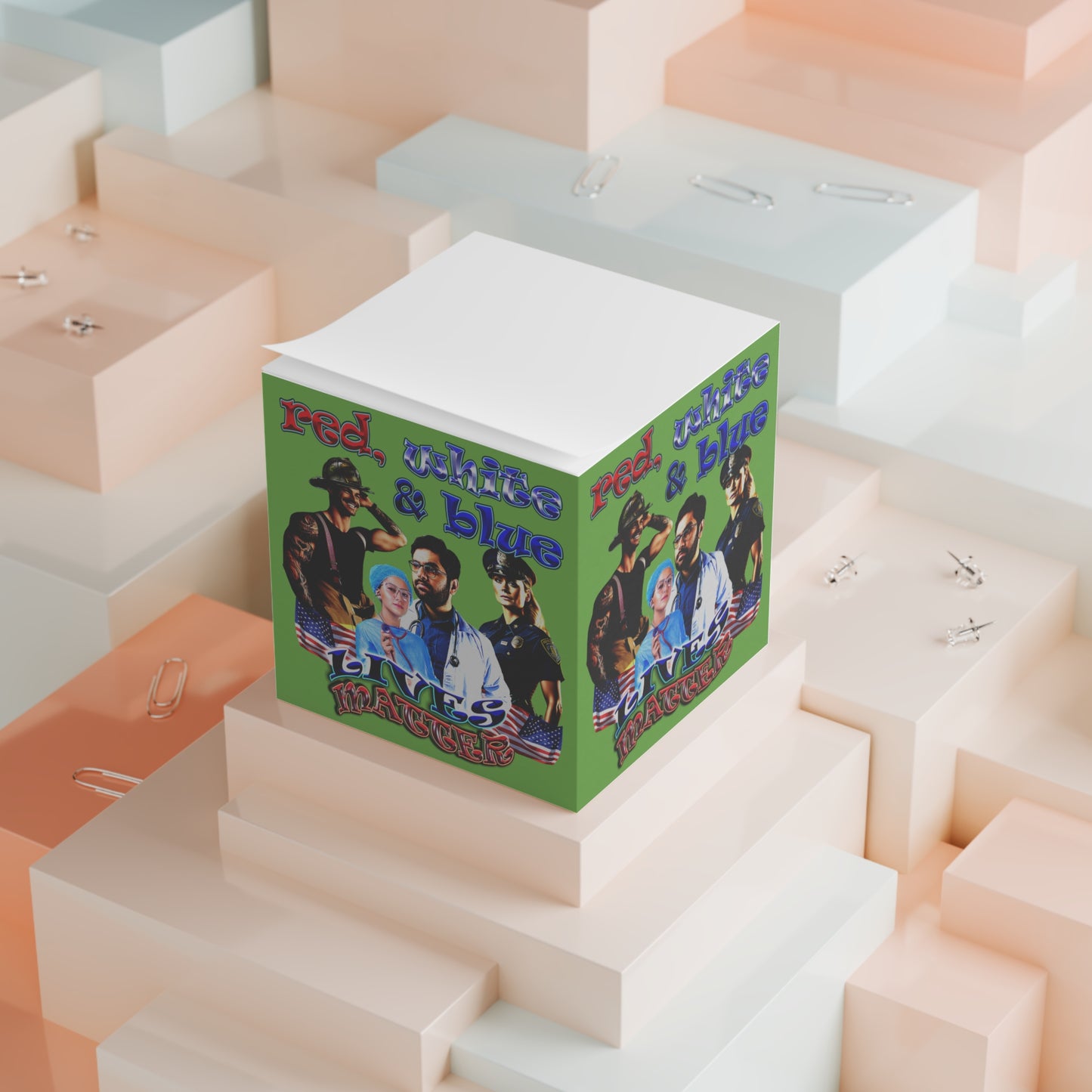 rw&b lives matter - note cube (green)