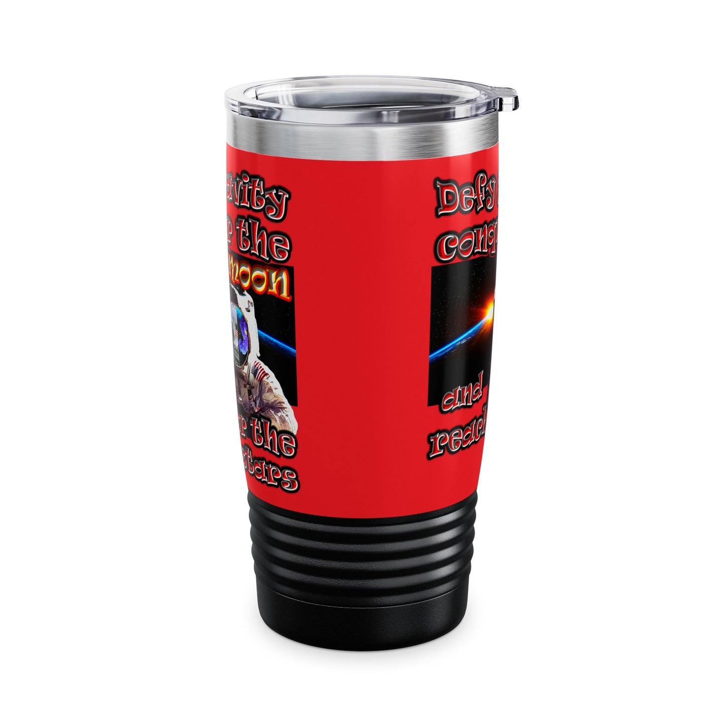 defy conquer reach - Ringneck Tumbler, 20oz (red)