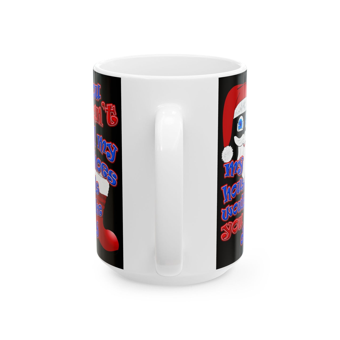santa's shoes - White Mug (black)