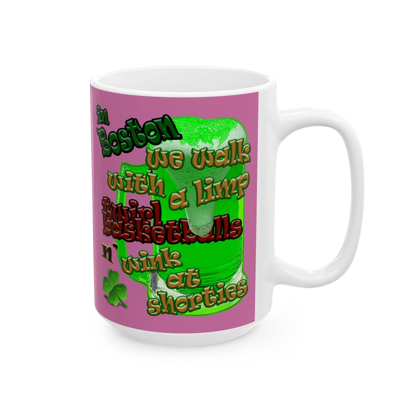 celtics logo - White Mug (light pink)