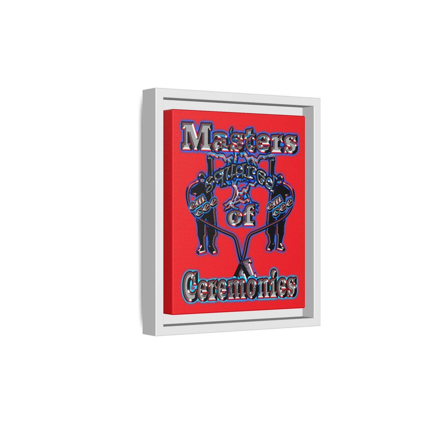 em cee squared - framed canvas art (red)