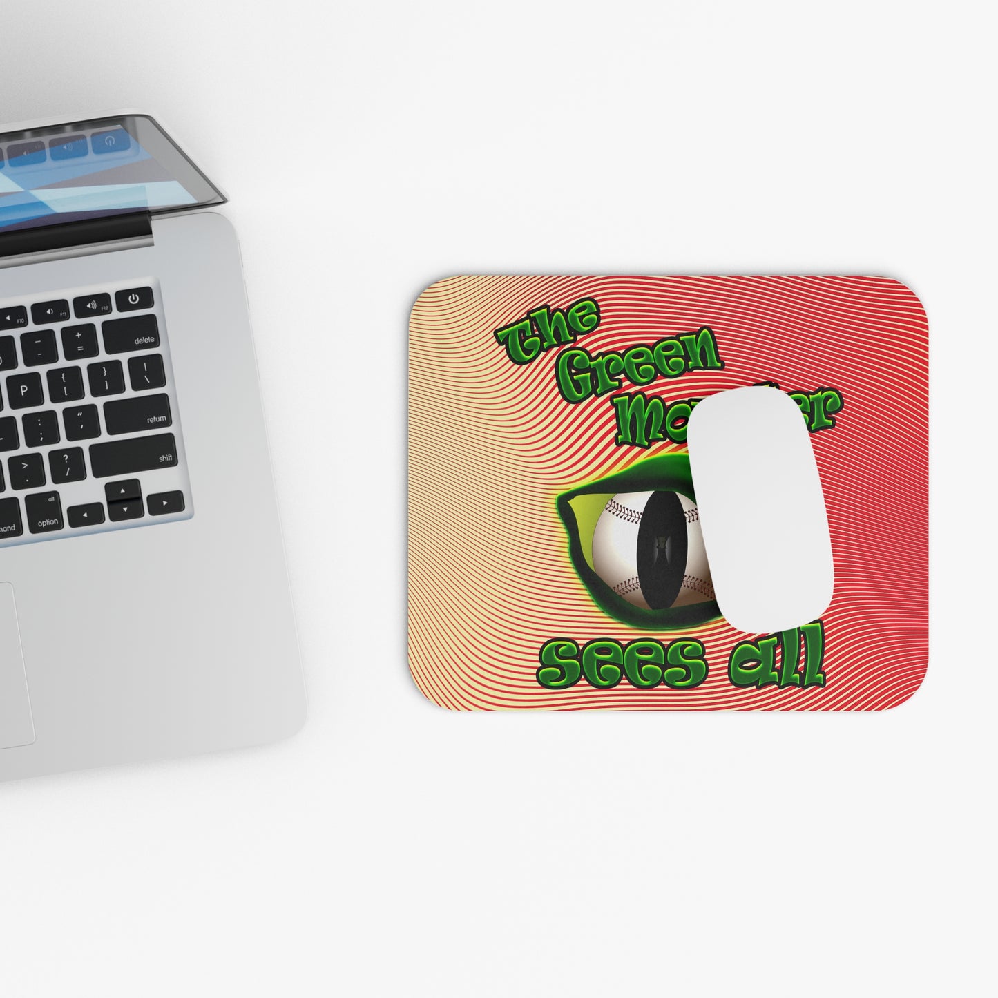 green monster - Mouse Pad (Rectangle) (yellow-orange wave)