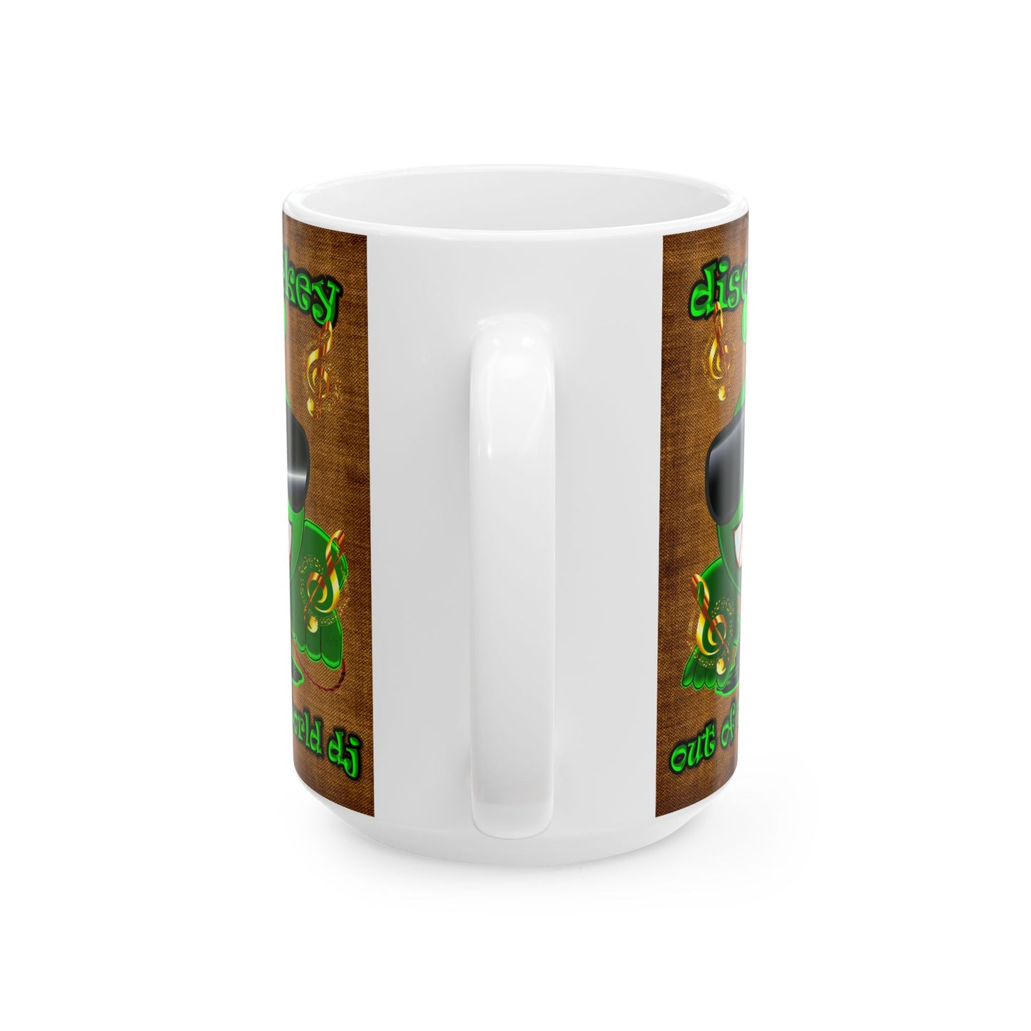disc jockey - White Mug (brown papyrus)