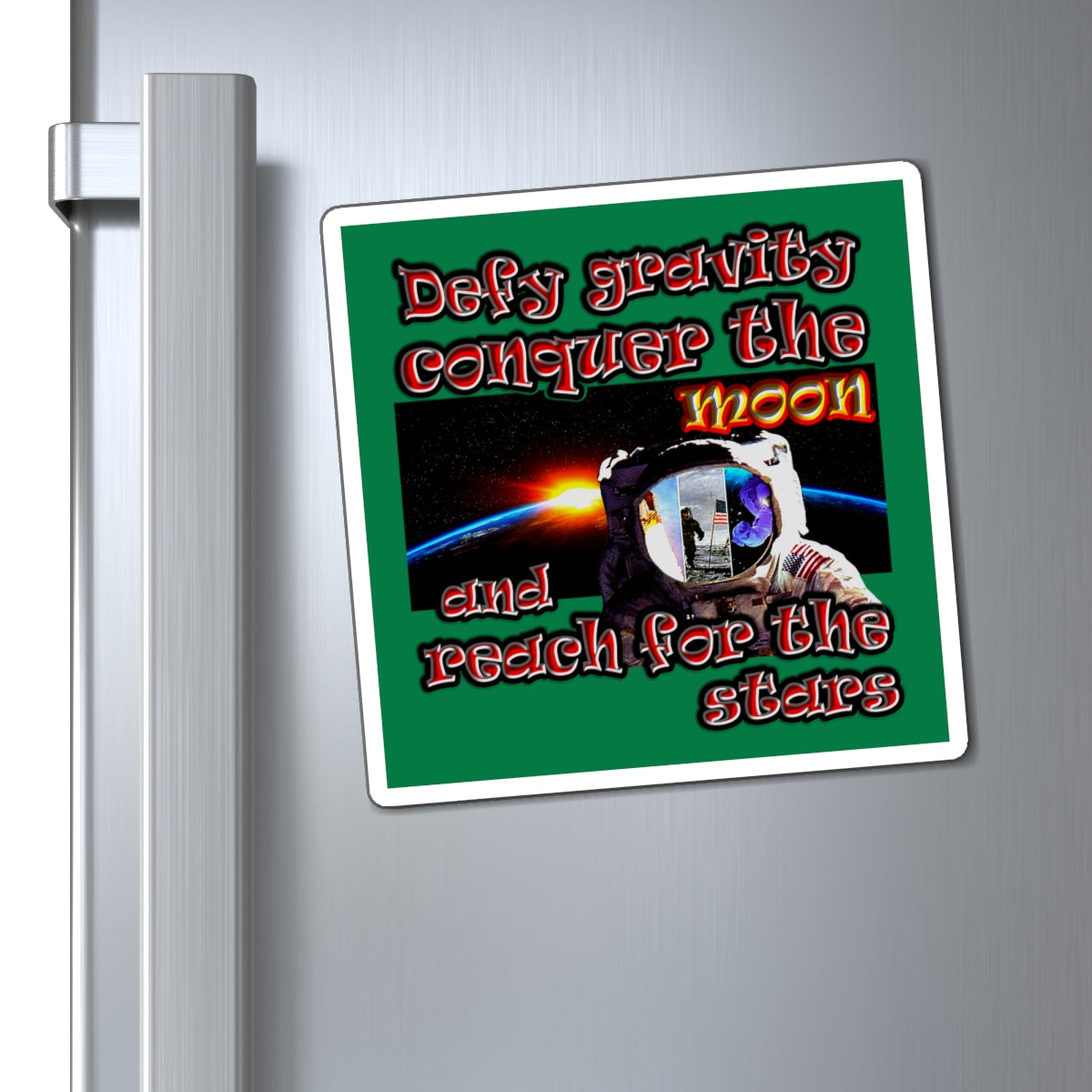 defy conquer reach - Magnets - (dark green)