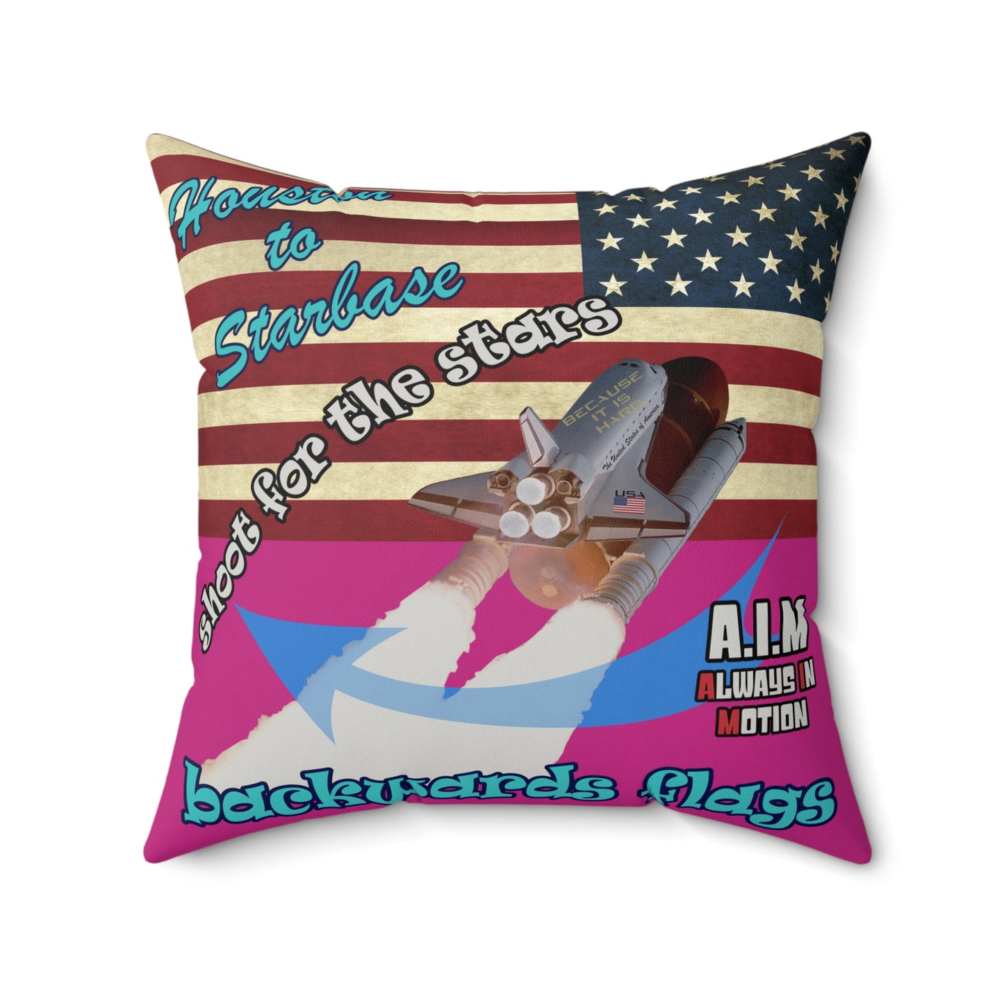 shoot for the stars - Faux Suede Square Pillow - (pink)