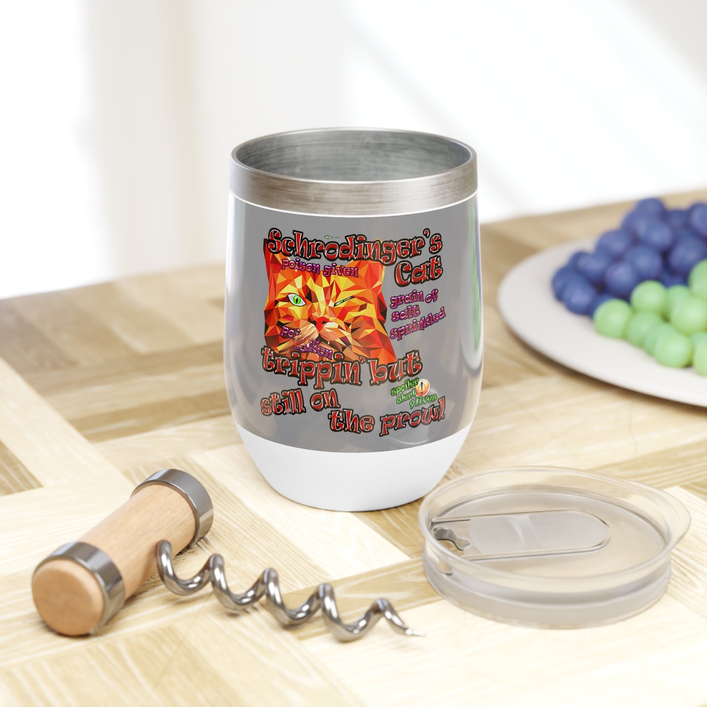 schrodinger's cat - Chill Wine Tumbler (grey)