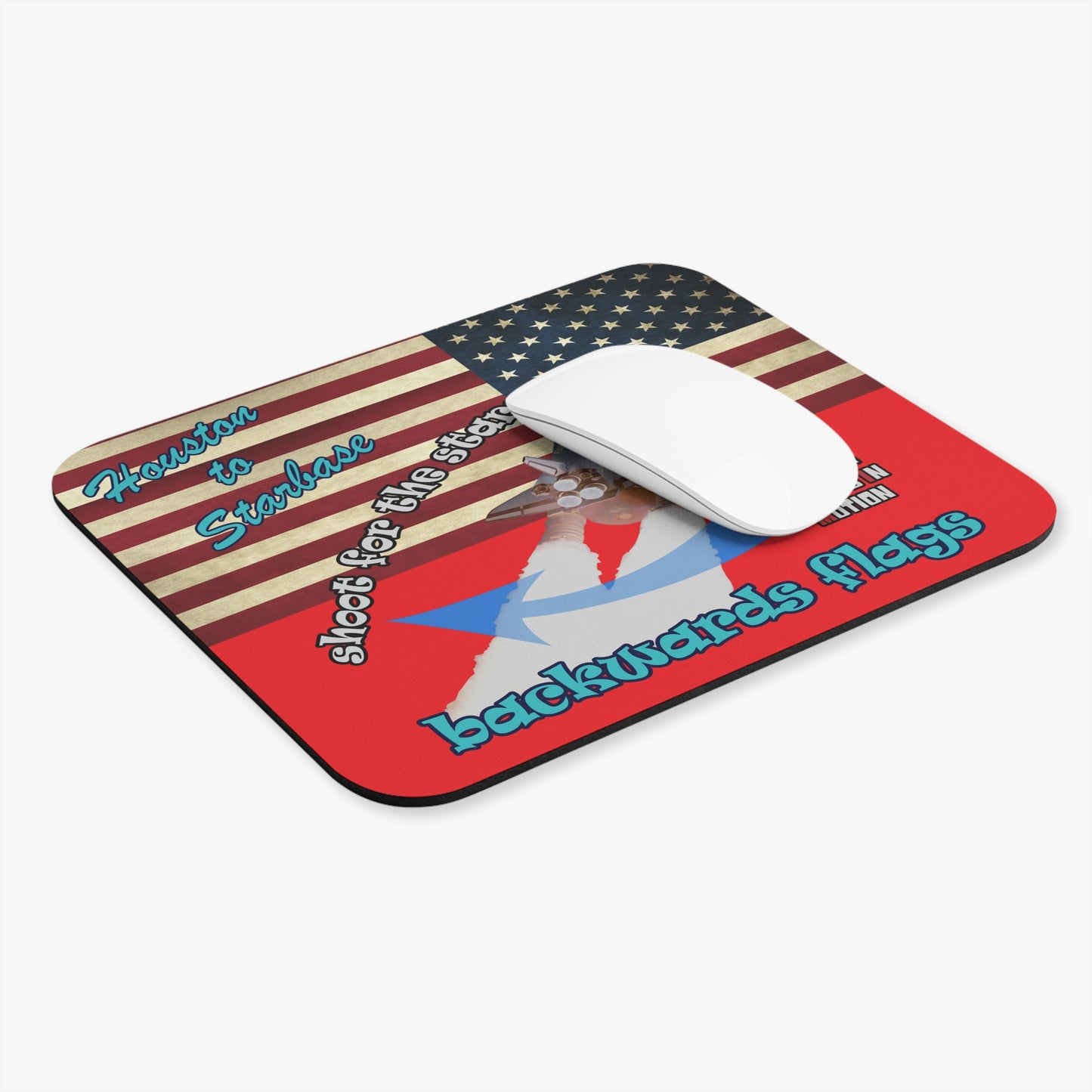 shoot for the stars - Mouse Pad (Rectangle) - (red)