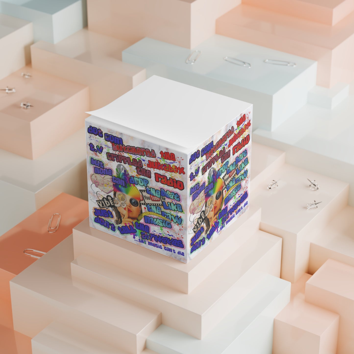 drop the beat - note cube (white marble)