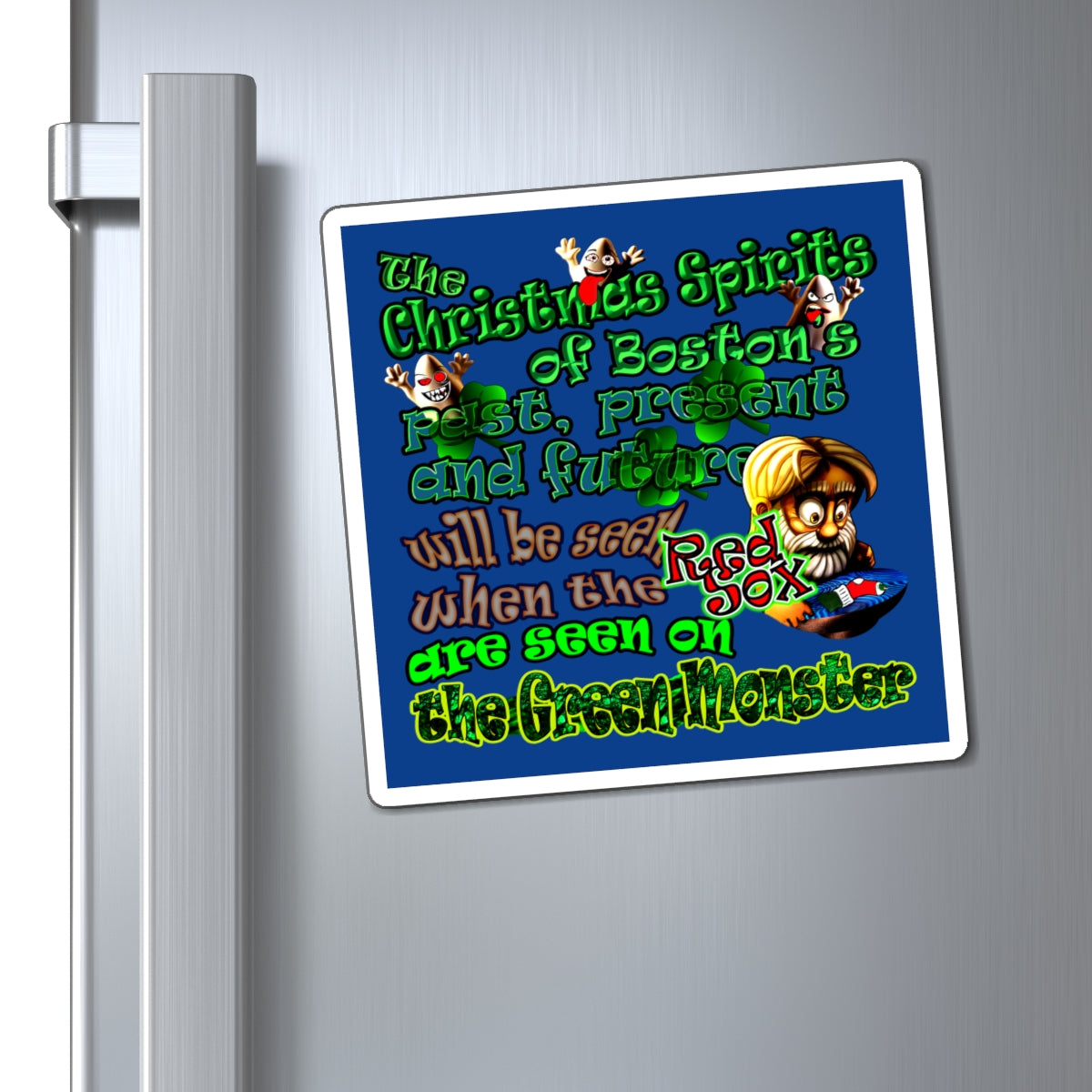 christmas spirits of boston - Magnets - (dark blue)
