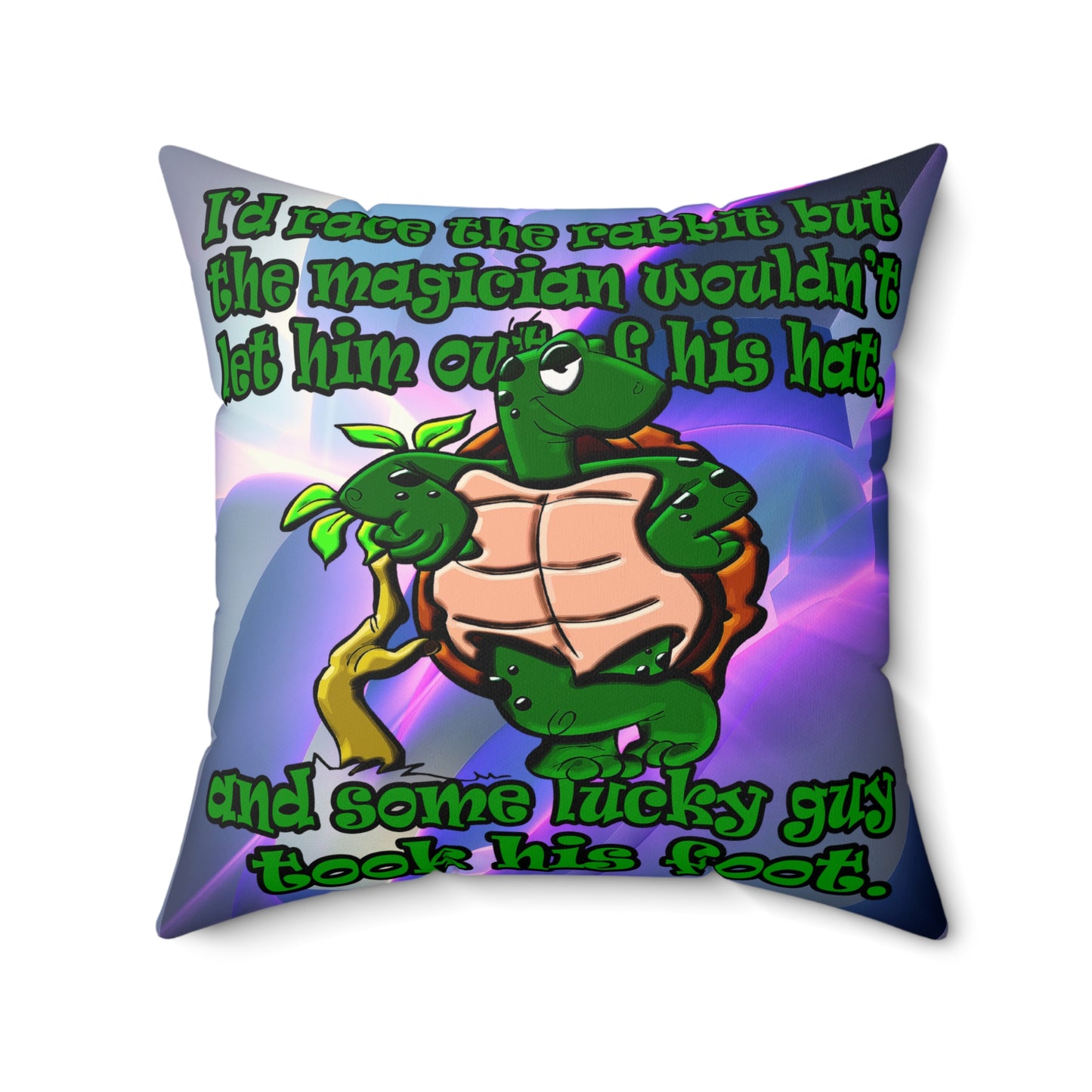 turtle race - Faux Suede Square Pillow - (grey-pink wave)