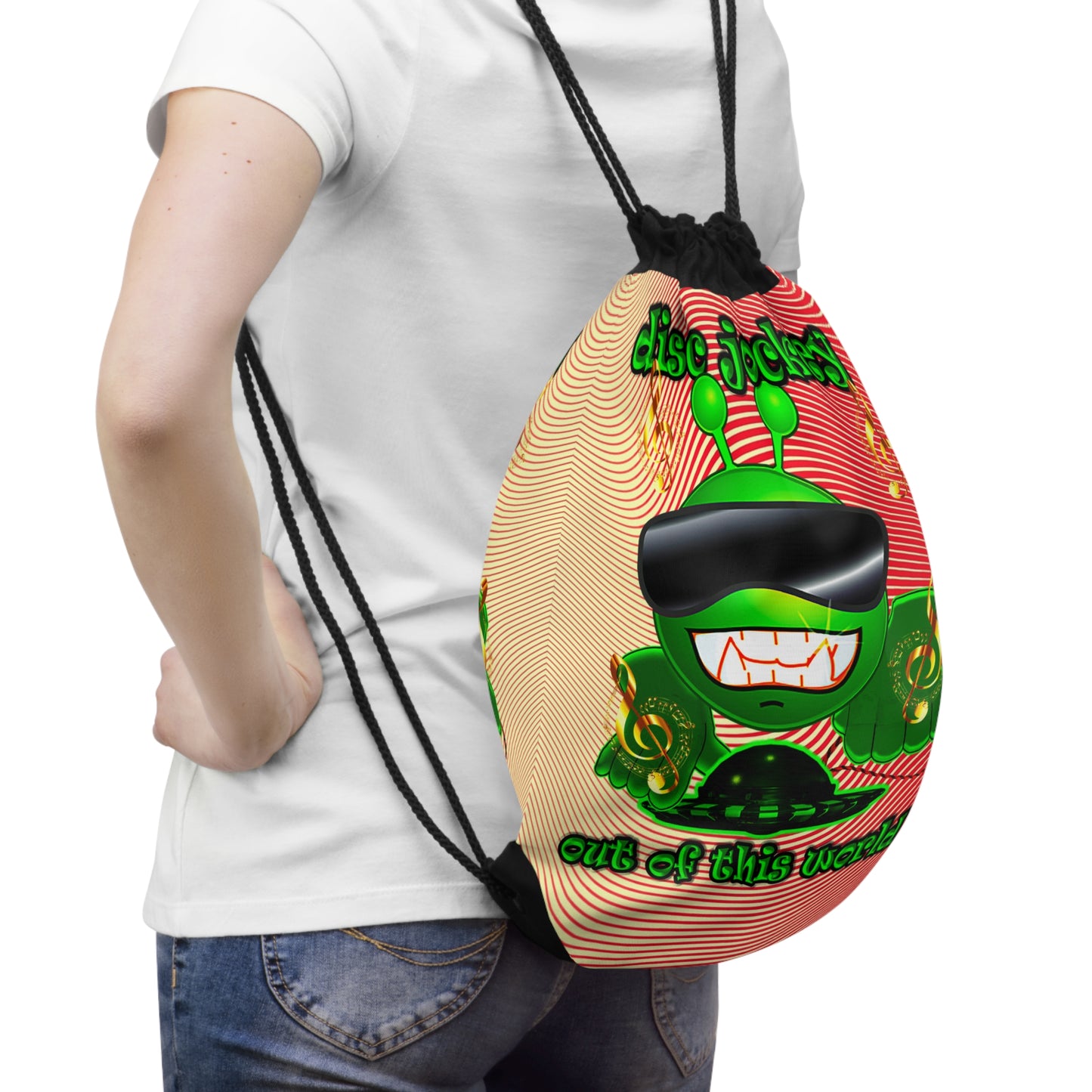 disc jockey - Drawstring Bag (yellow-orange wave)