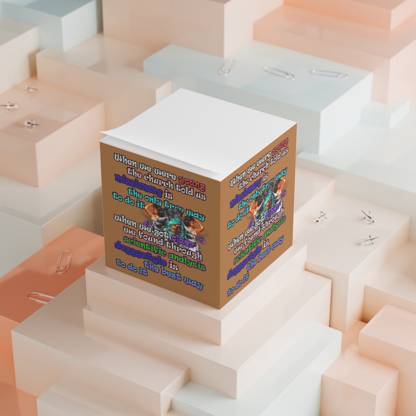 doggystyle - note cube (light brown)