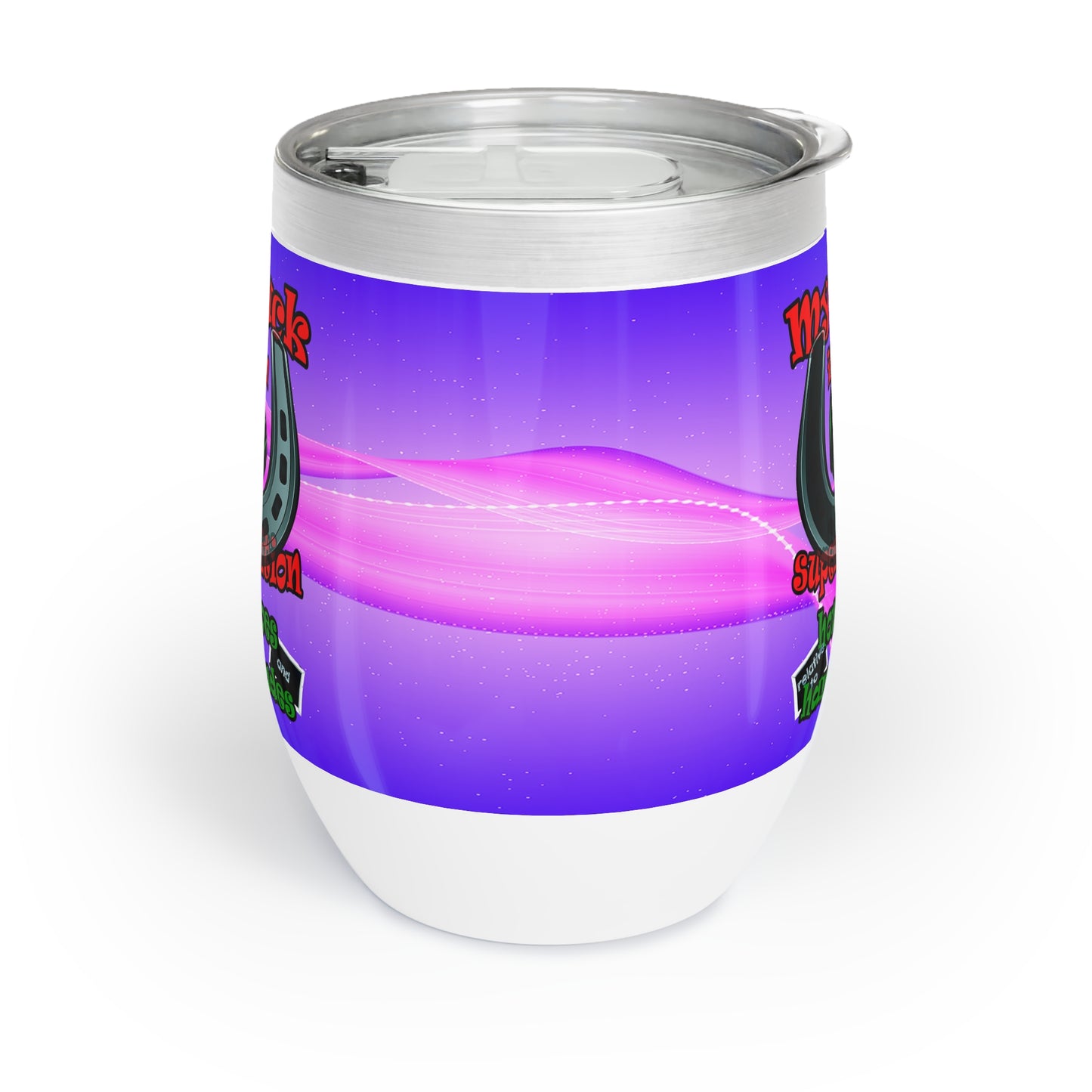 my luck - Chill Wine Tumbler (purple-pink wave)