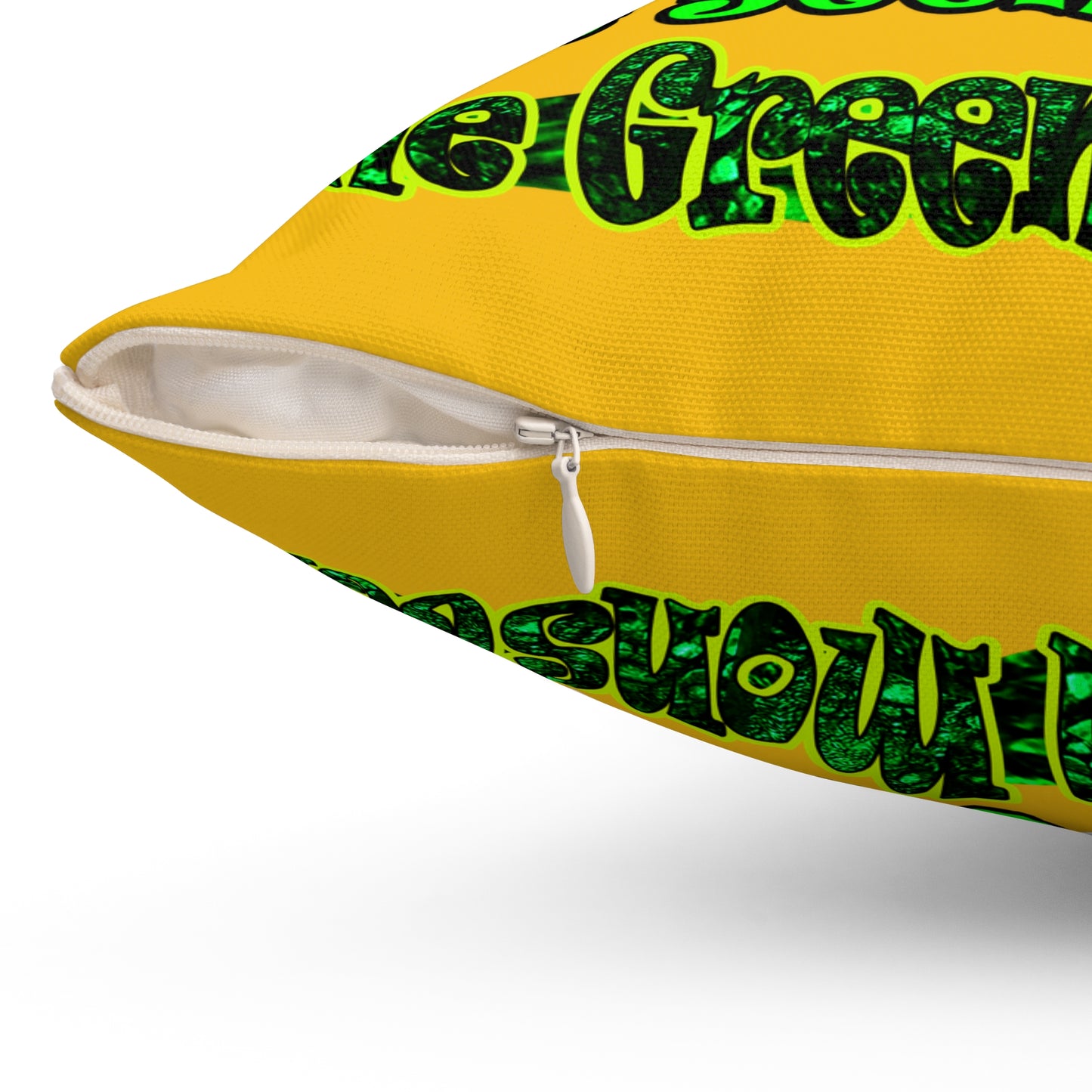 christmas spirits of boston - Spun Polyester Square Pillow - (yellow)